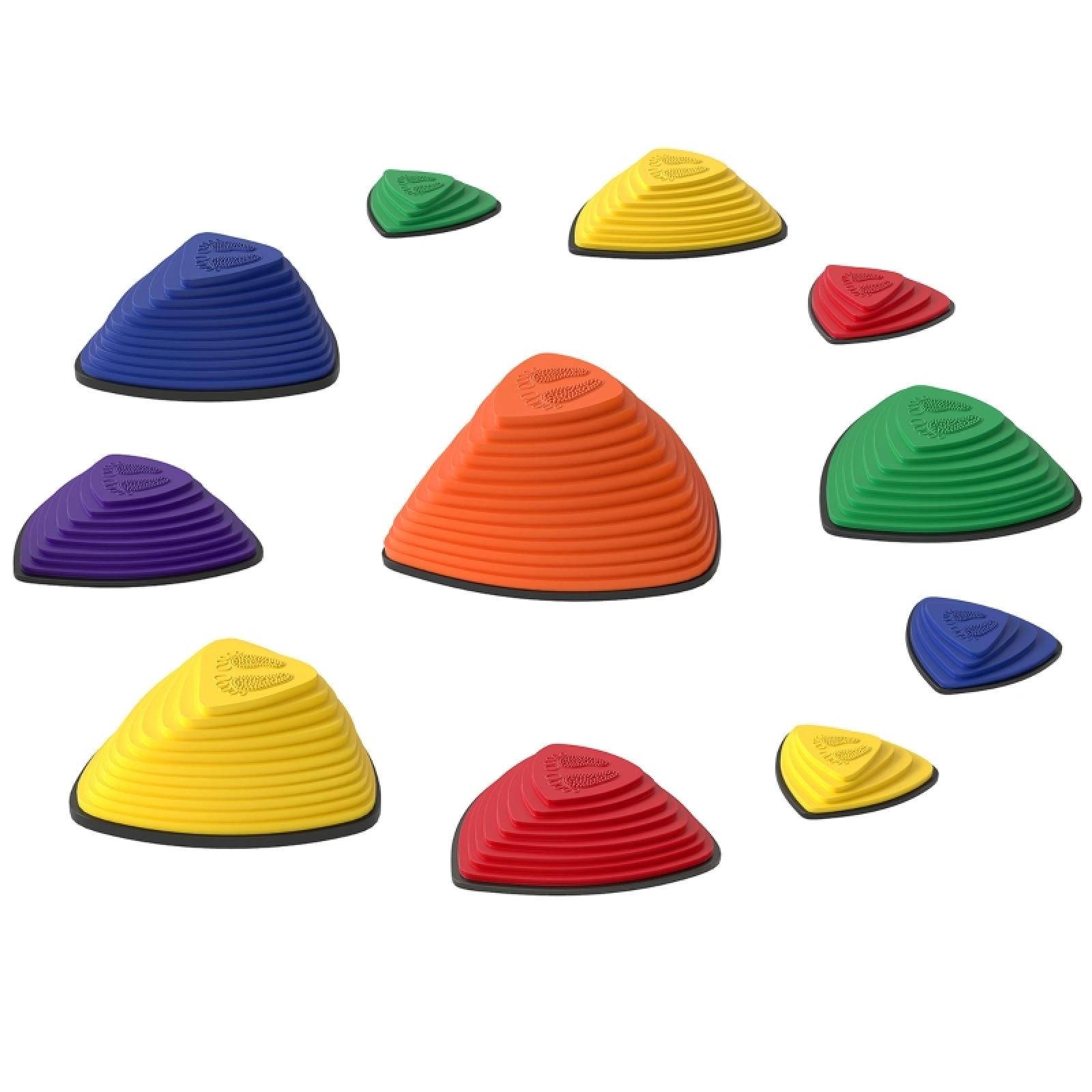 FELIXLEO Stapelspielzeug 11er Set Trittsteine rutschfestes Design für drinnen draußen stapelbar, (1-tlg)