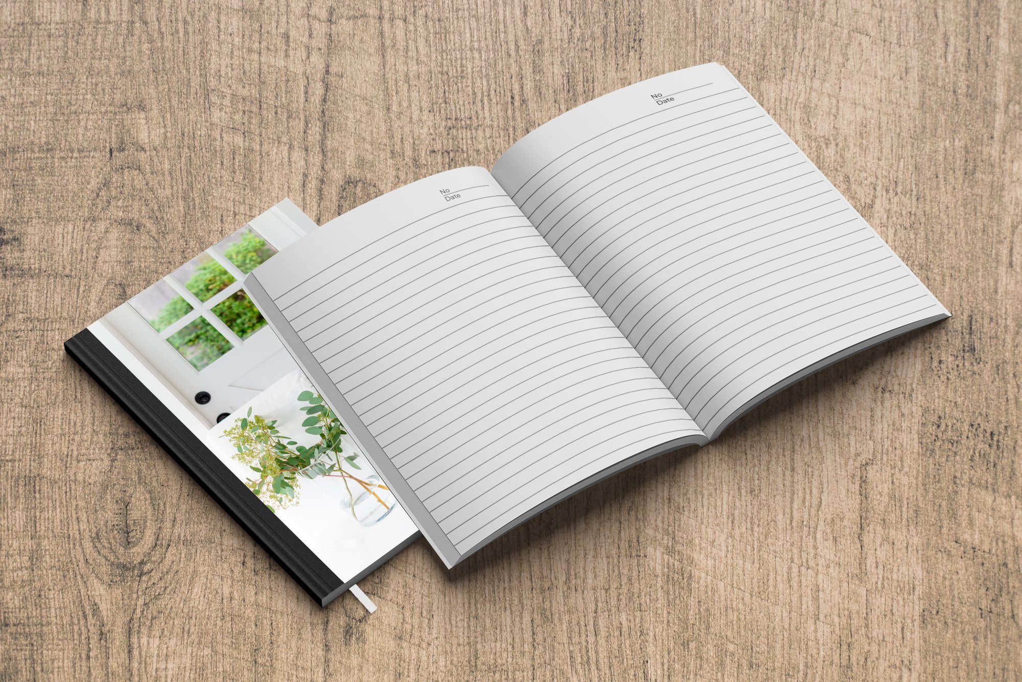 MuchoWow Notizbuch Eukalyptuszweige einer 98 Seiten, Notizheft, Vase Haushaltsbuch Journal, Tagebuch, A5, der in auf Küchentheke, Merkzettel