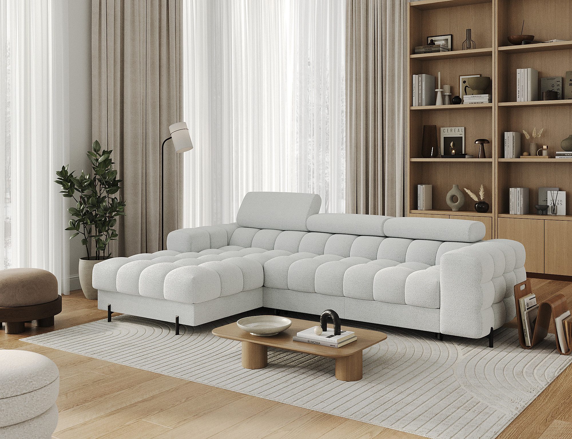 yourhouse24 Ecksofa L-Form Felro mit Schlaffunktion günstig online kaufen