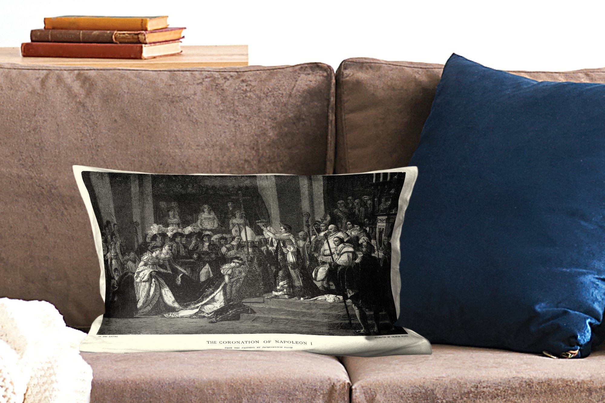 MuchoWow Dekokissen Illustration Dekokissen großen und Napoleon Füllung, von von, Schlafzimmer Gruppe Dekoration, einer Wohzimmer Zierkissen, mit Bonaparte