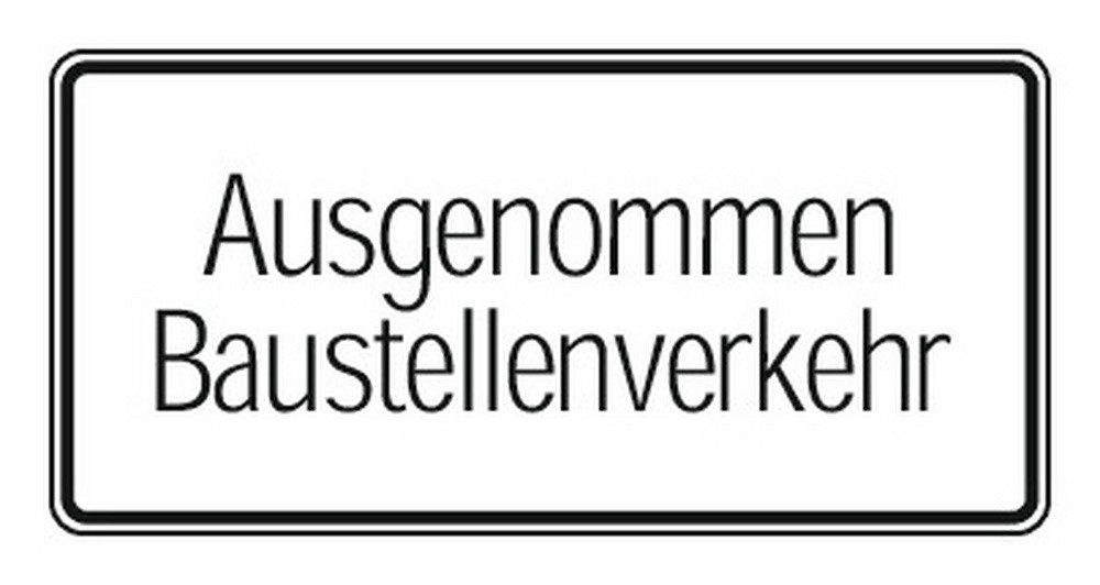 Hinweisschild, Warn- u. Hinweisschild 47, 600 x 330 mm ausgen. Baustellenverkehr