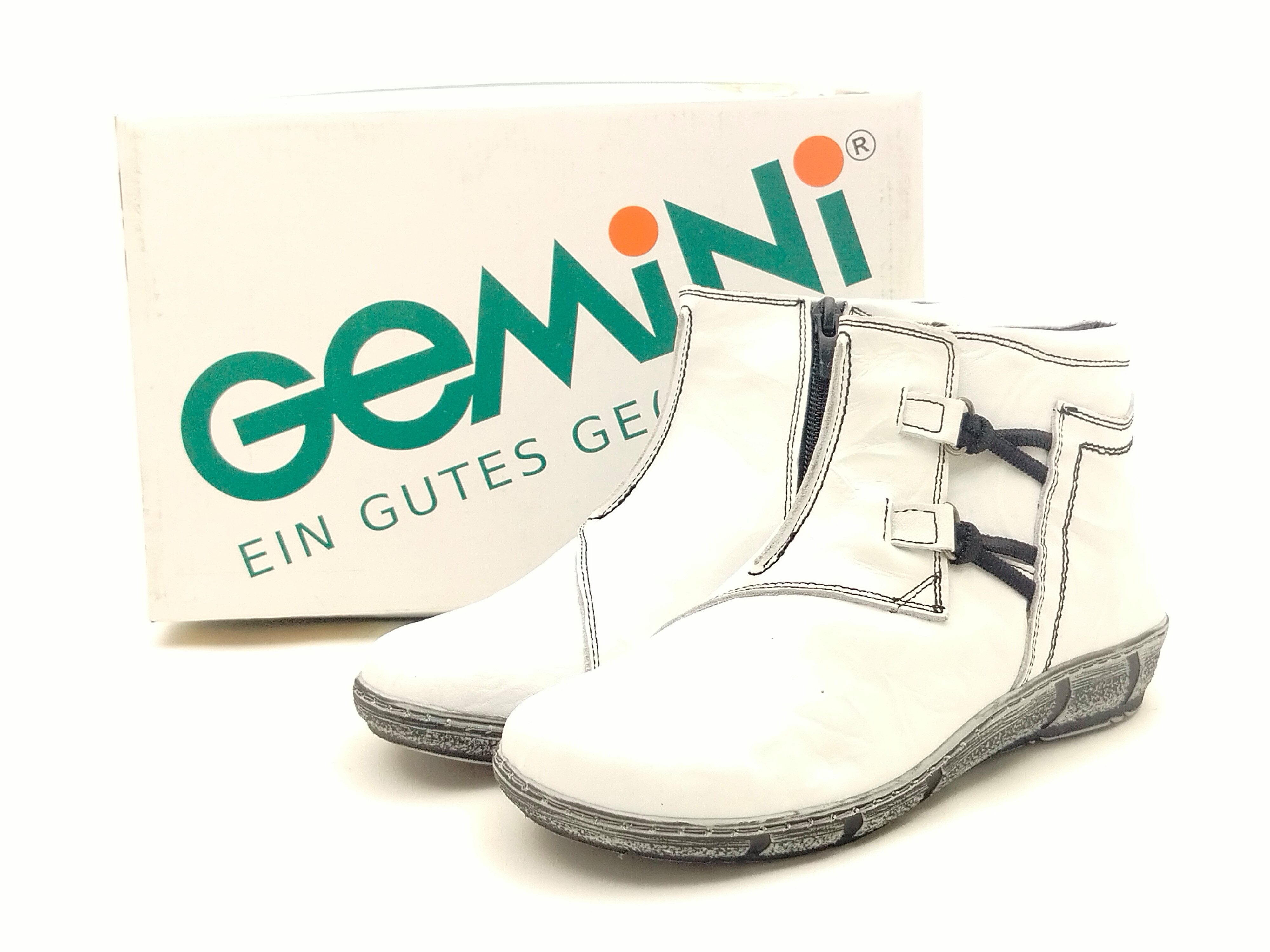 Damen Stiefelette weiß seitl. Reißverschluss Stretch 37 Stiefelette