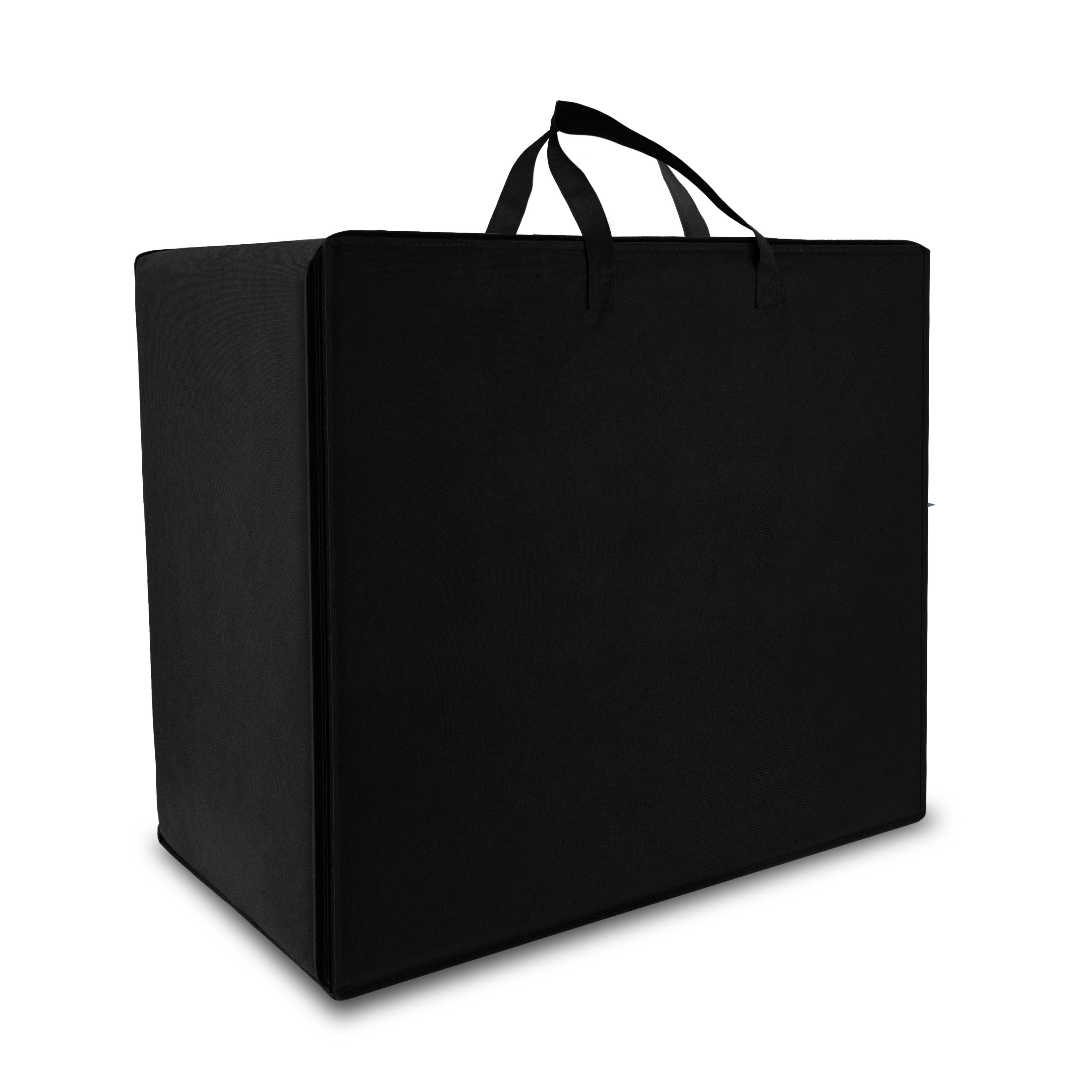 Klappmatratze Aufbewahrungstasche für Decken, Kissen, VS95 65x75x42 cm Schwarz, Beautissu, 42 cm hoch, 210 Liter Kleideraufbewahrungtasche für Klappmatratze Bettzeug