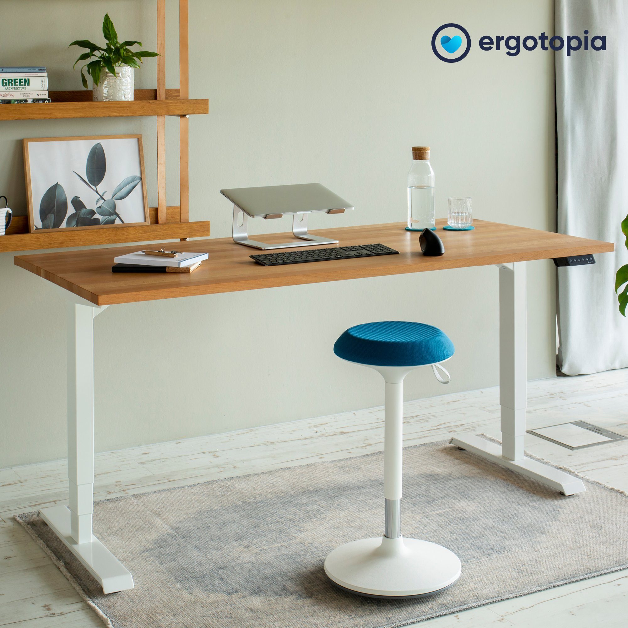 Ergotopia Drehhocker Dyko - höhenverstellbarer Bürohocker, 360° schwenkbar