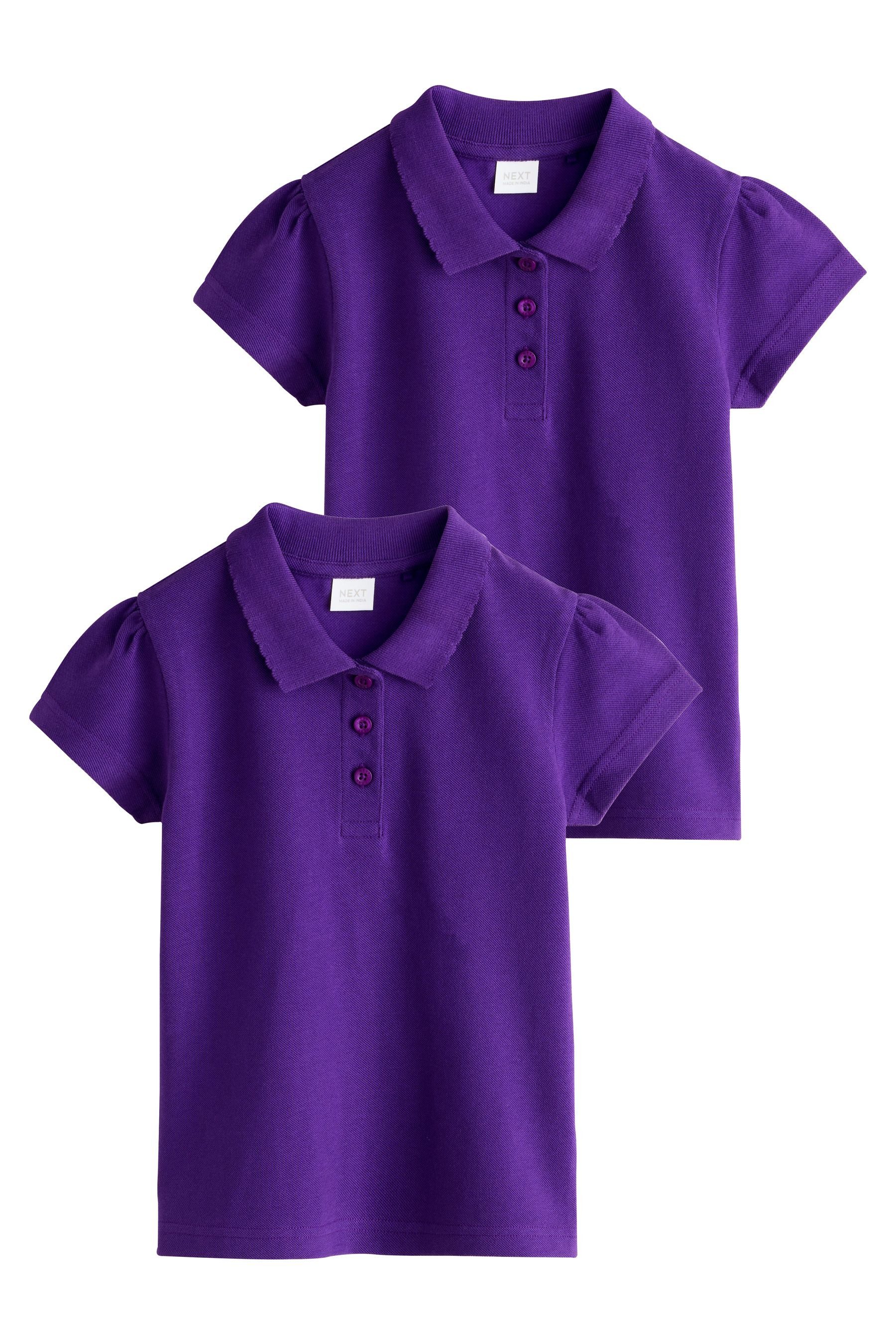 Next Poloshirt Kurzärmelige Polohemden aus Baumwolle im 2er-Pack (2-tlg)
