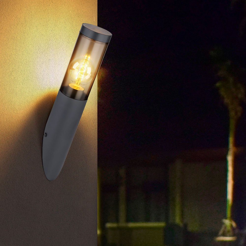 etc-shop Außen-Wandleuchte, Leuchtmittel Außenwandlampe Wandleuchte inklusive, Fackel Aussen nicht Edelstahl Wandleuchte