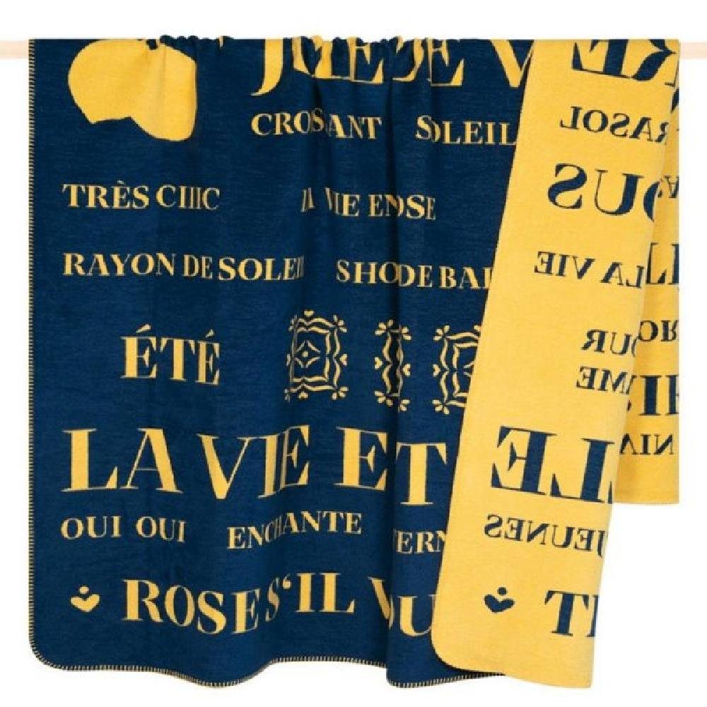 Wohndecke Decke Vita Blau mit französischen Schlagworten (150x200cm), PAD