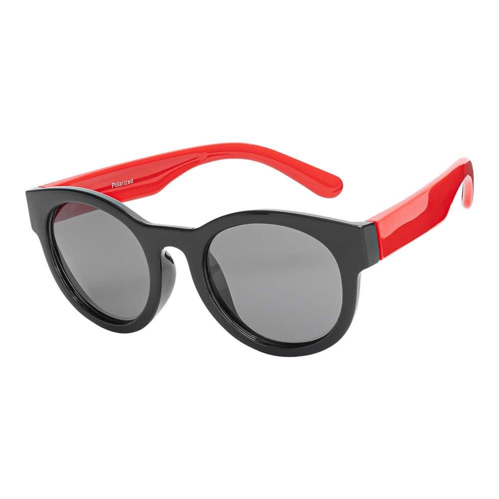 Wayfarer (1-St) Kinder polarisierten Aviator Schwarz-Rot Linsen Eyewear mit Stil BEZLIT Sonnenbrille Mädchen