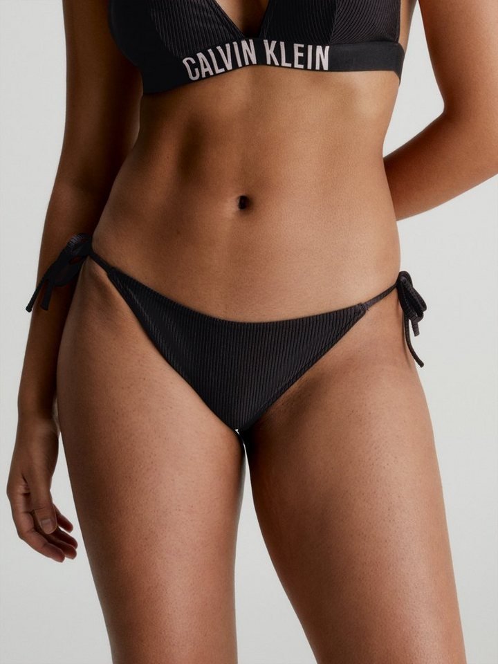 Calvin Klein Swimwear Bikini-Hose STRING SIDE TIE mit Markenlabel,  Microfaser aus 85% recyceltes Polyamid, elastisch