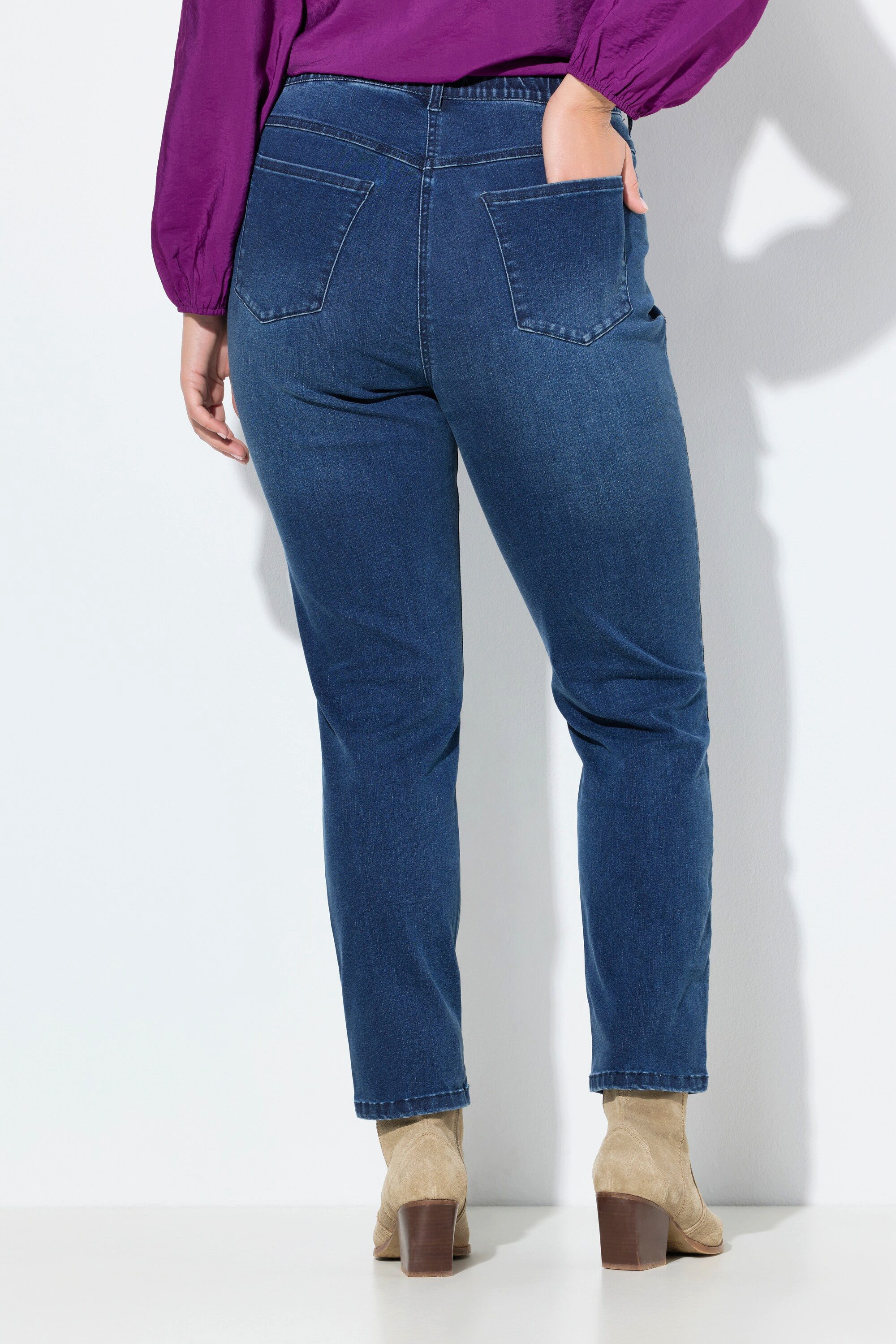 Ulla Popken Regular-fit-Jeans Jeans Mia Ziernähte Stretchhose Komfortbund