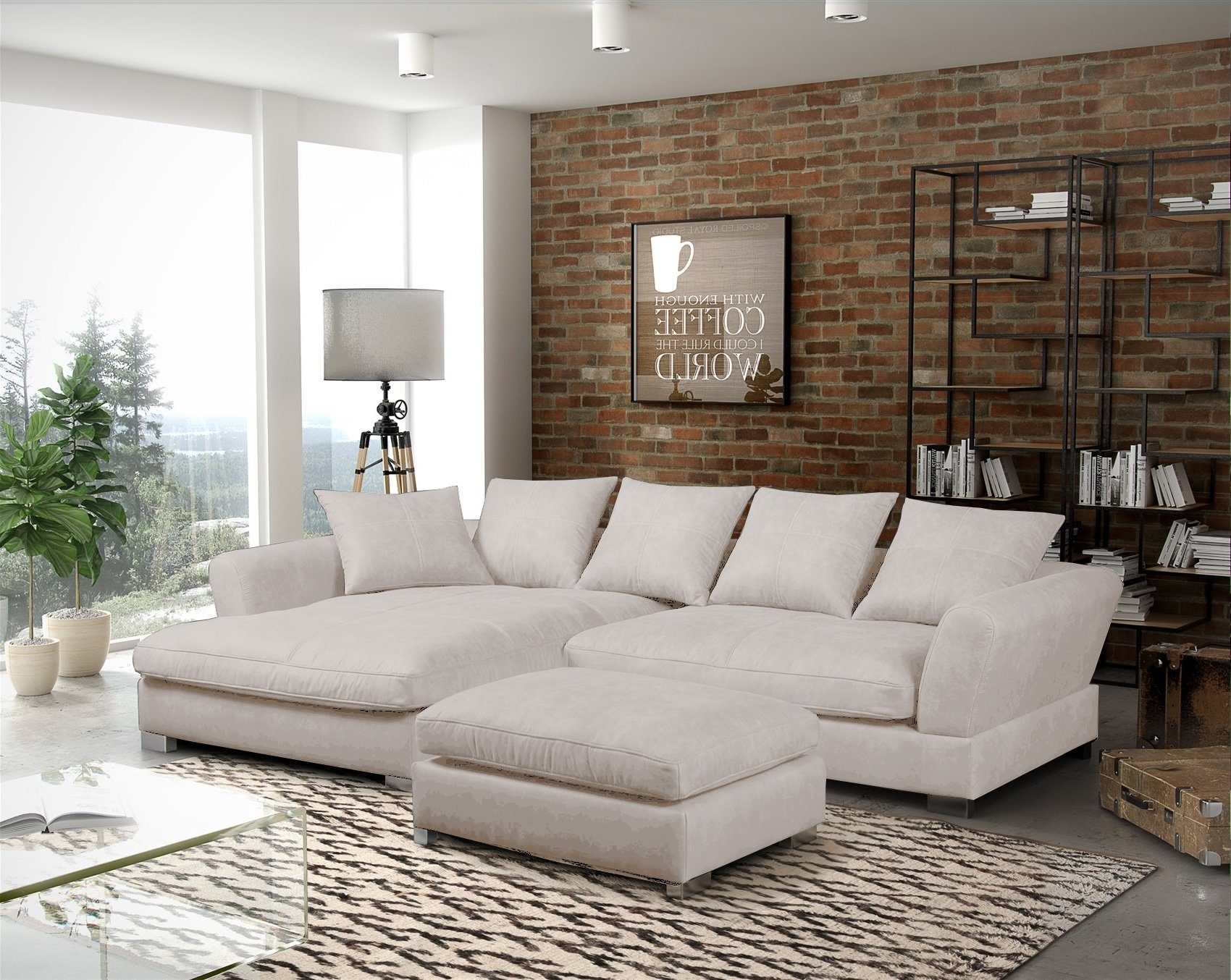 Fun Möbel Ecksofa TIZIAN in Stoff günstig online kaufen