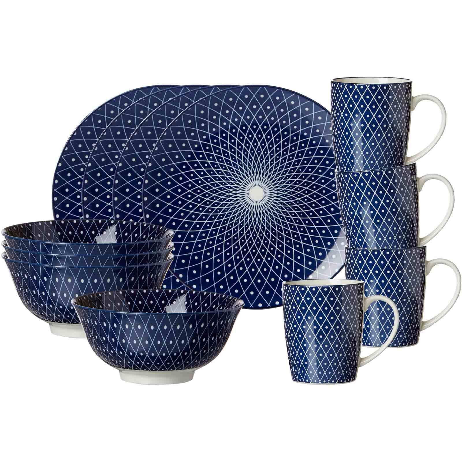 Ritzenhoff & Breker Frühstücks-Geschirrset Royal Reiko Frühstücksset 12er Set (12-tlg), 4 Personen, Porzellan
