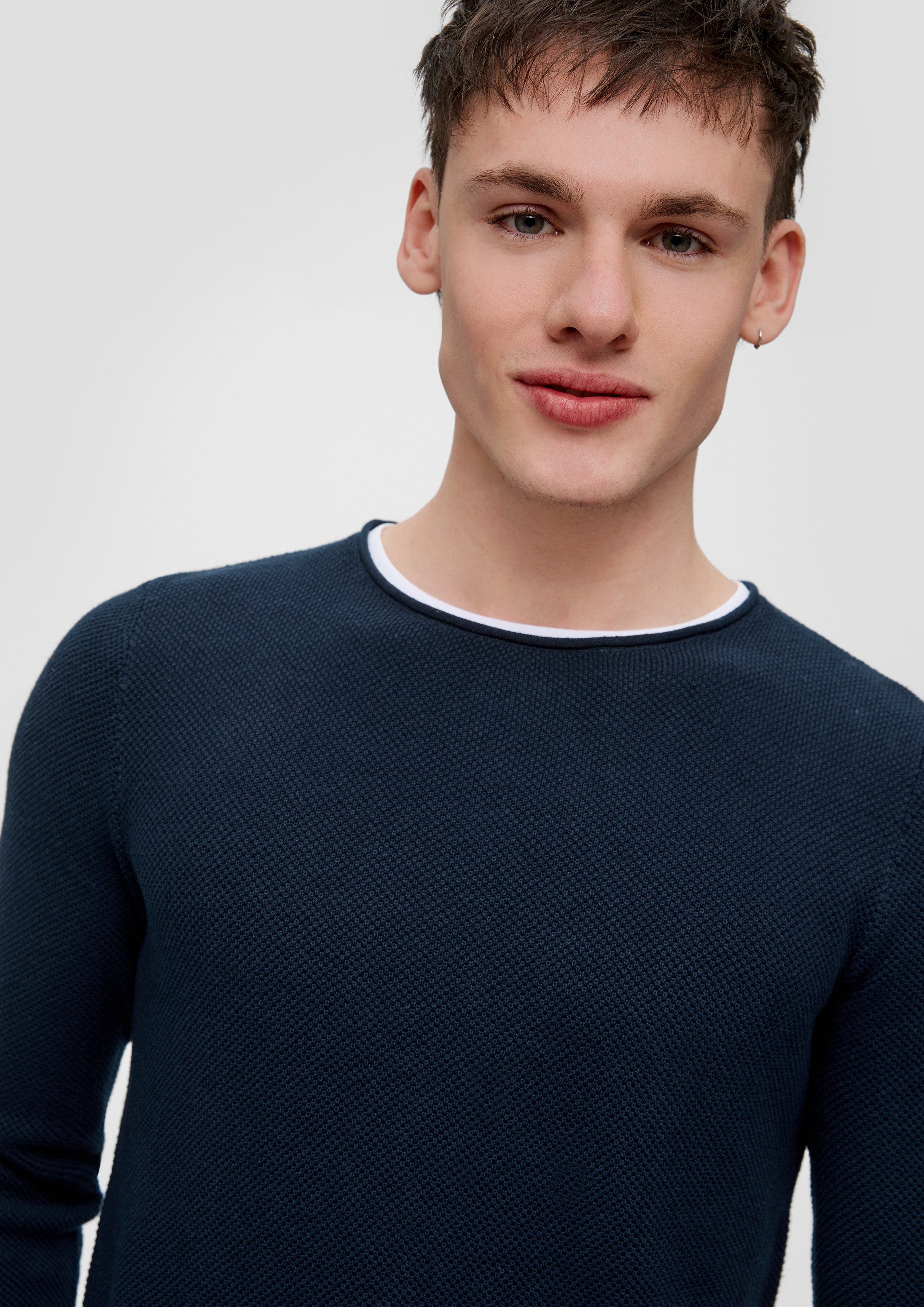 QS Longpullover Strickpullover Strickpullover in Layering-Optik