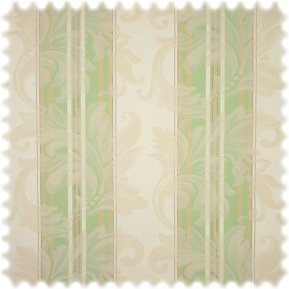 Heiro Stoff Jacquard Möbelstoff Barock Stripe Grün mit Fleckschutz, Meterware - Breite:138 cm