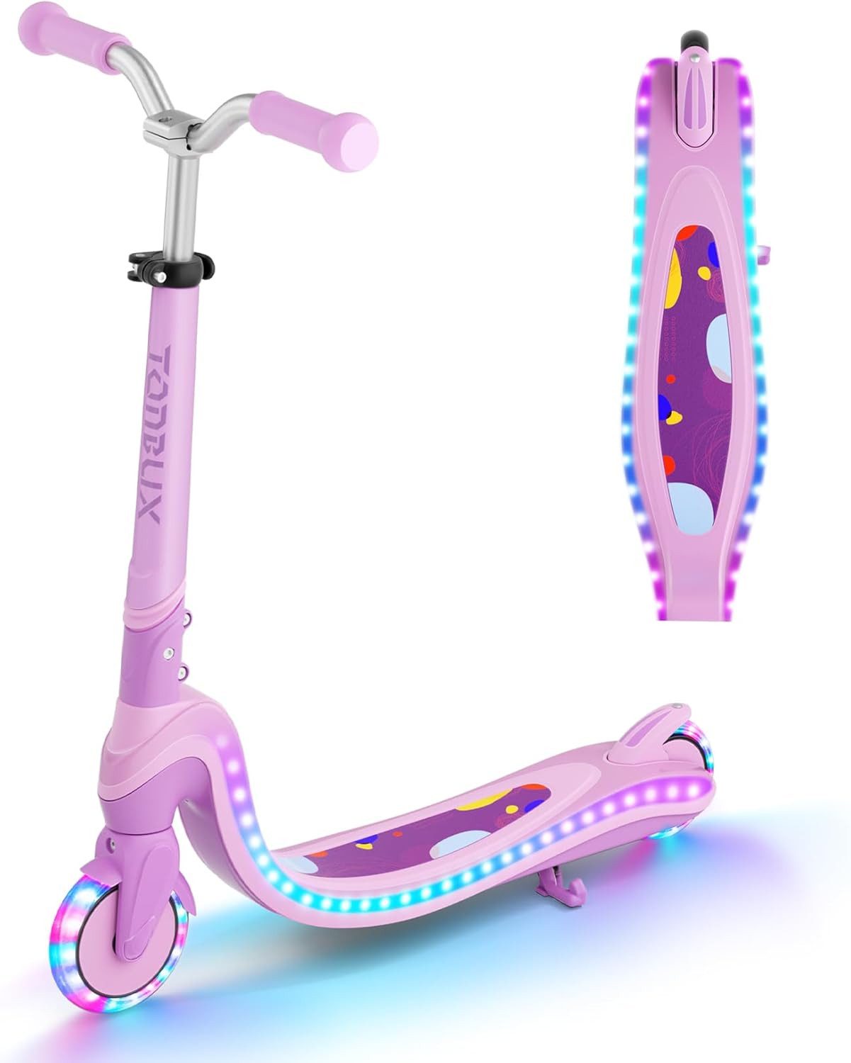 TONBUX Scooter Kinderroller mit coolem beleuchteten Brett und PU-Rädern