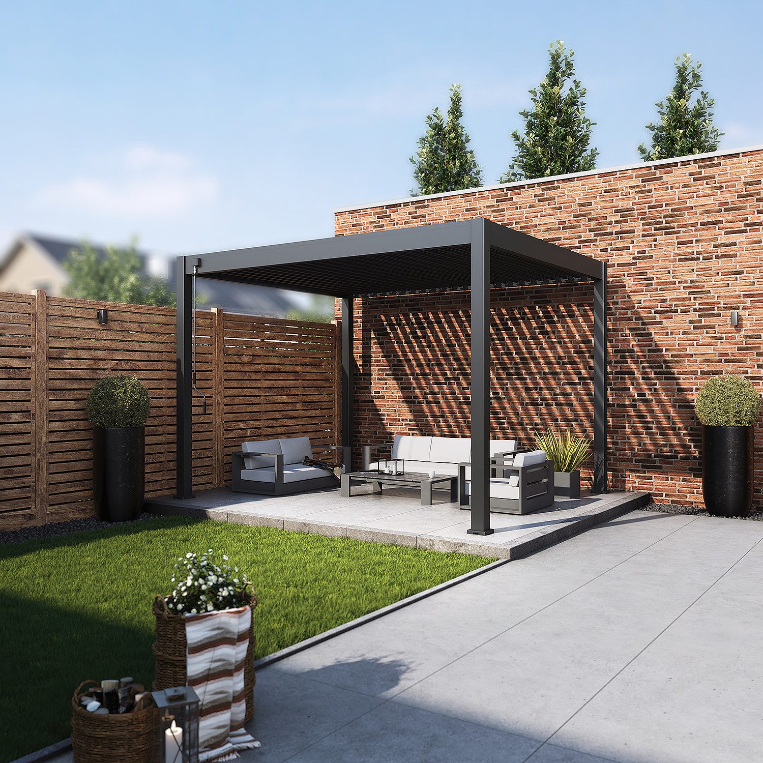 Weide Pergola Classic Pavillon Terrassenüberdachung Aluminium günstig online kaufen