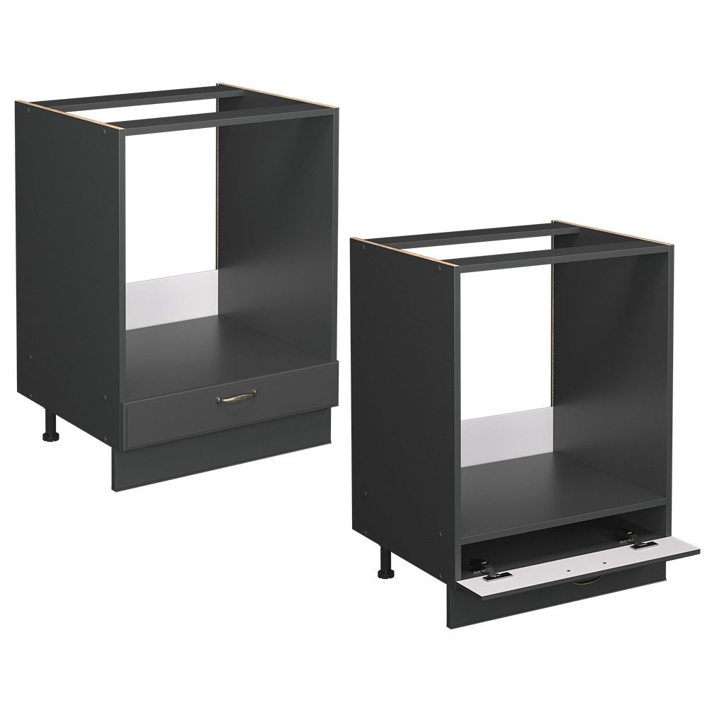 Vicco Herdumbauschrank Fame-Line, Anthrazit-Gold Landhaus/Anthrazit, 60 cm ohne Arbeitsplatte (1-St) – Bild 5 von 5