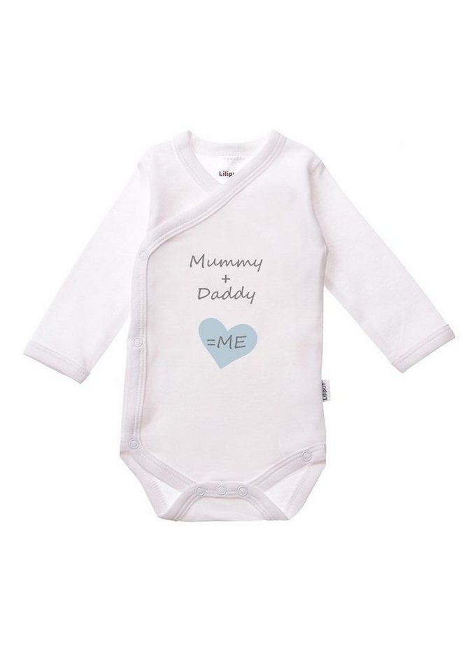 Wickelbody Liliput Druckknopfleiste mit Mummy Daddy (2-tlg) + praktischer