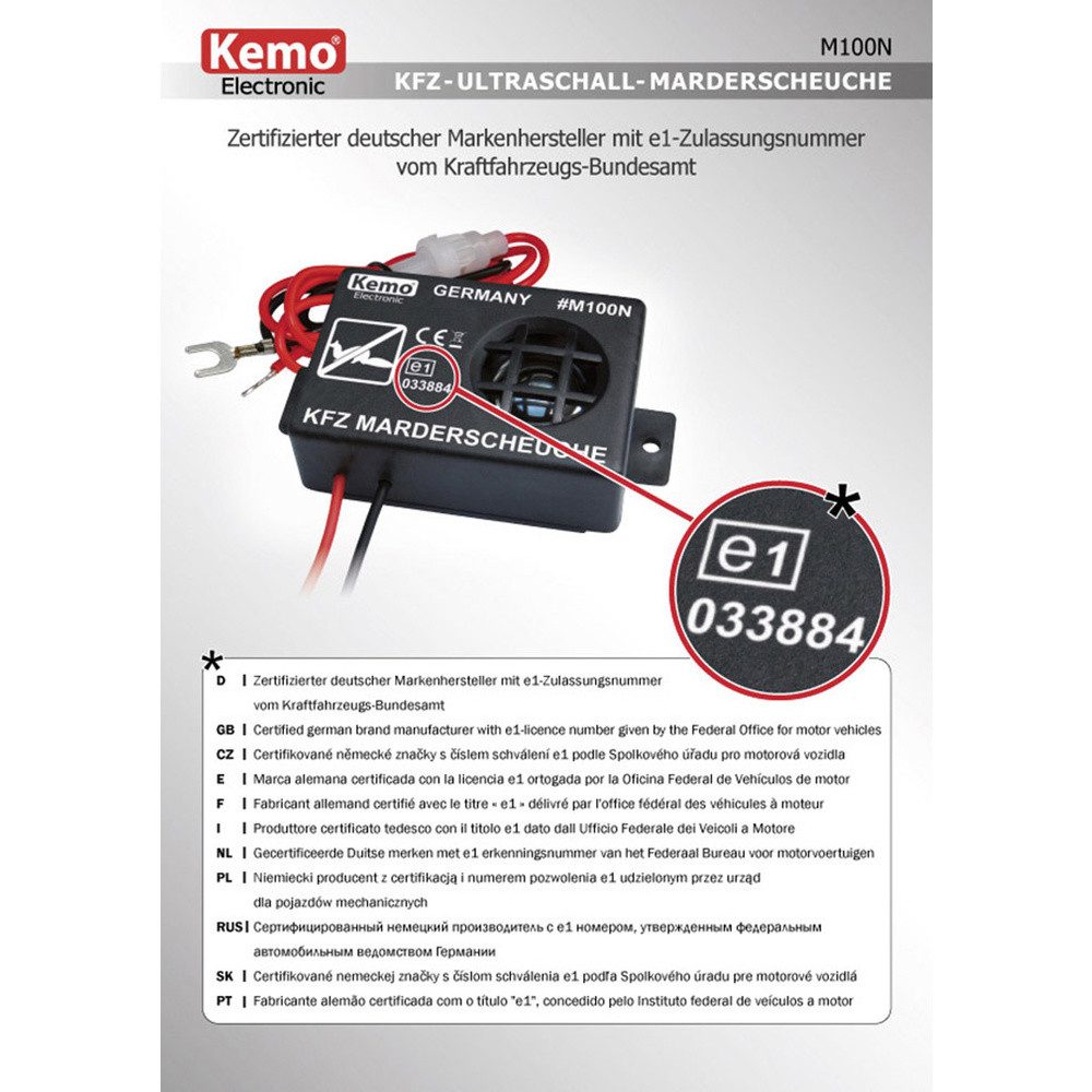 Kemo Marder-Abwehrgürtel Marderschutz Ultraschall M 100N M100N – Bild 2 von 3