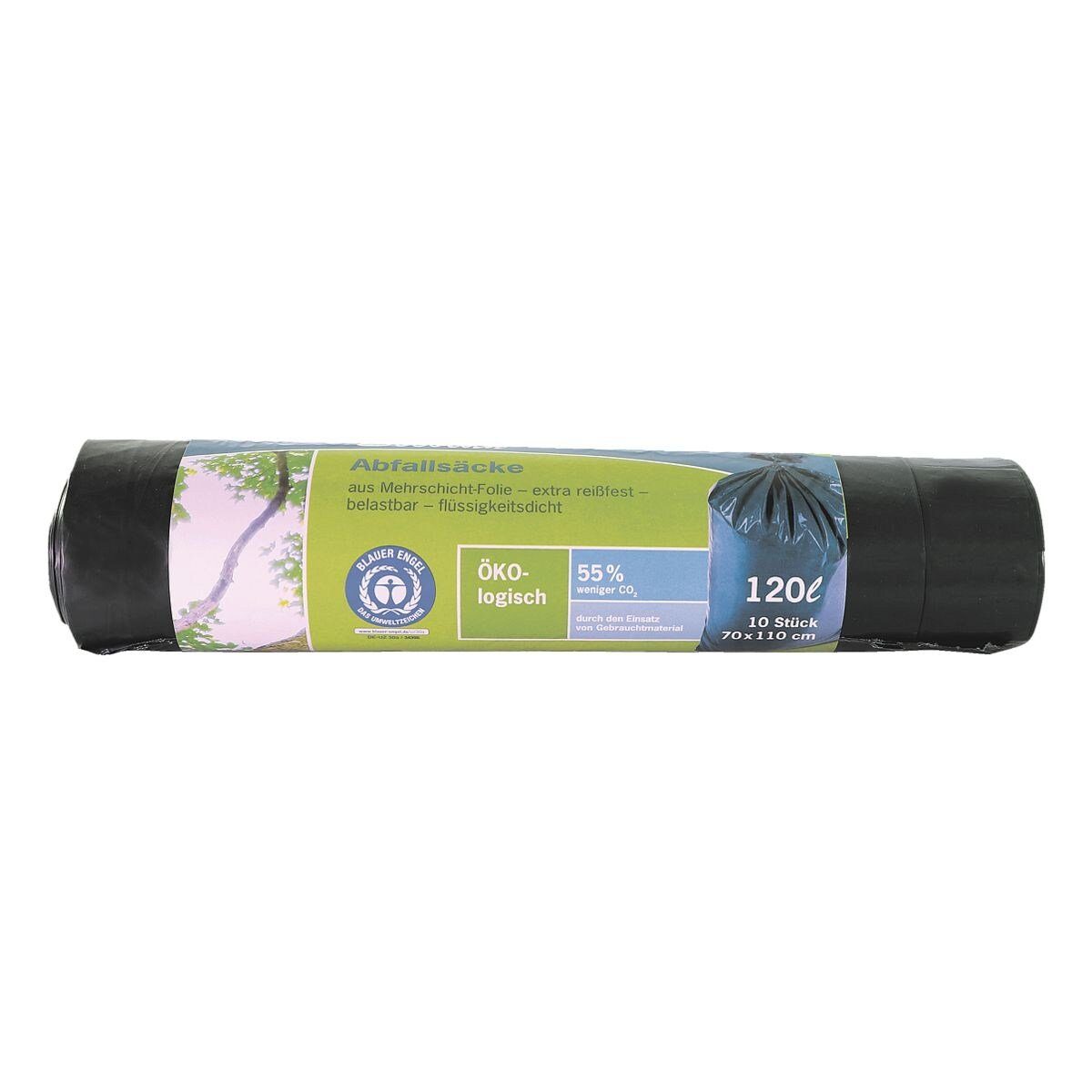 SECOLAN Мусорные урны, 10 Stück/Rolle, 120 Liter, blau/schwarz, extra reißfest