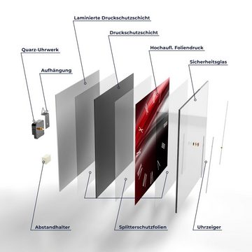 DEQORI Wanduhr 'Energiegeladener Schweif' (Glas Glasuhr modern Wand Uhr Design Küchenuhr)