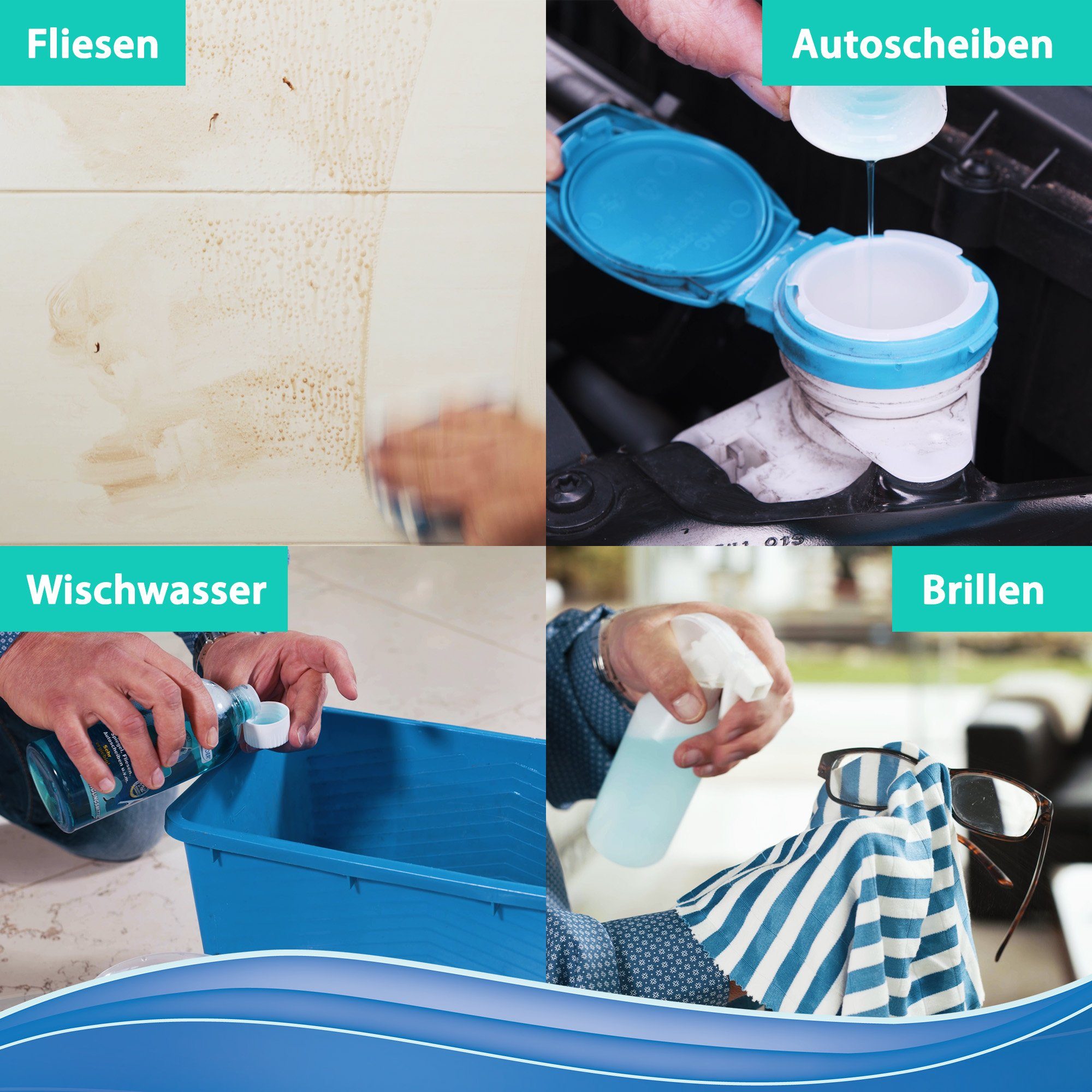 Das Blaue Wunder® Liquid Professional Konzentrat Glasreiniger (Duftsorte: Frühling reinigt und schützt Glasflächen und Spiegelflächen)