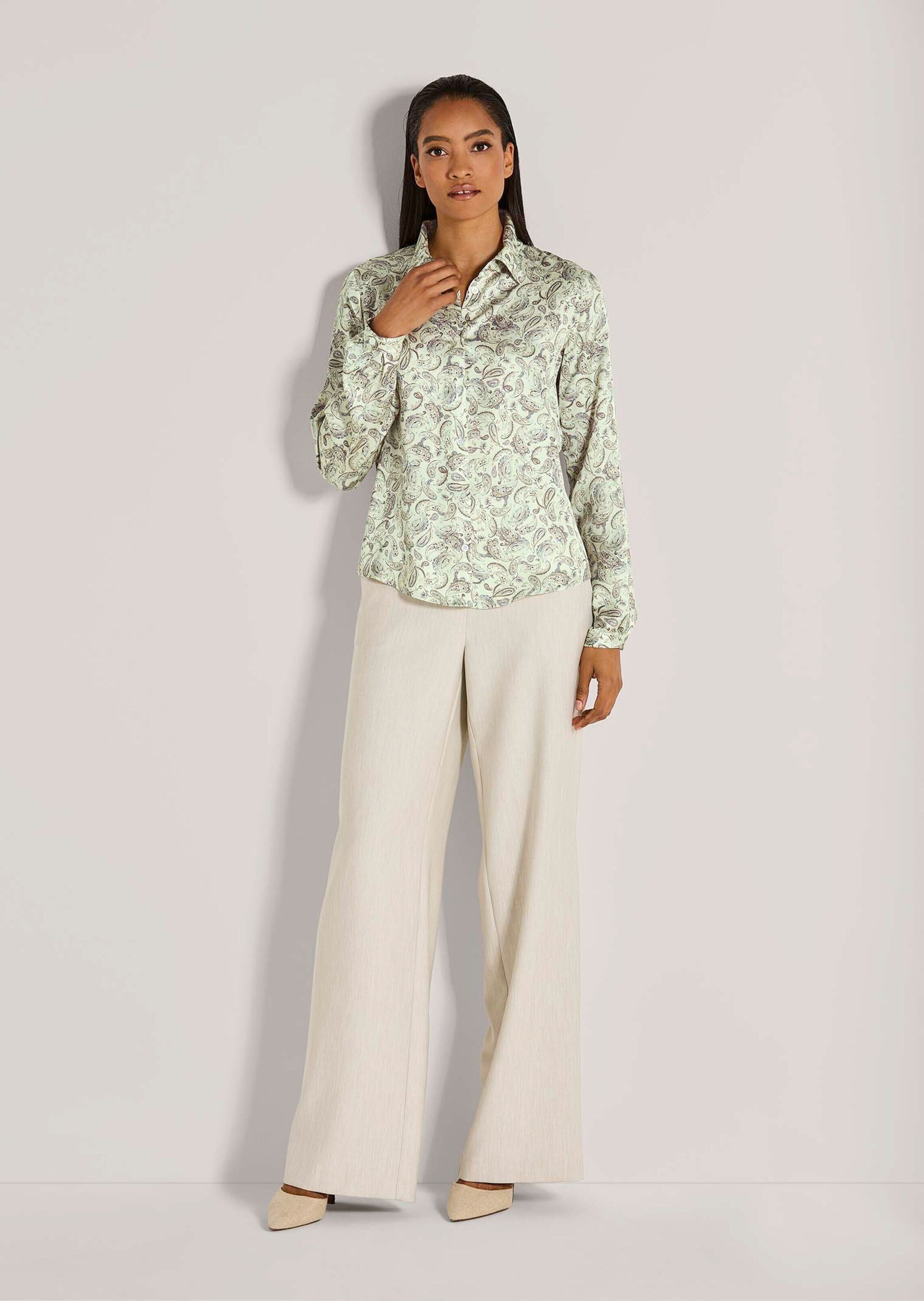 MADELEINE Langarmbluse Elegante Viskosebluse mit Knopfleiste Filigraner Pai günstig online kaufen