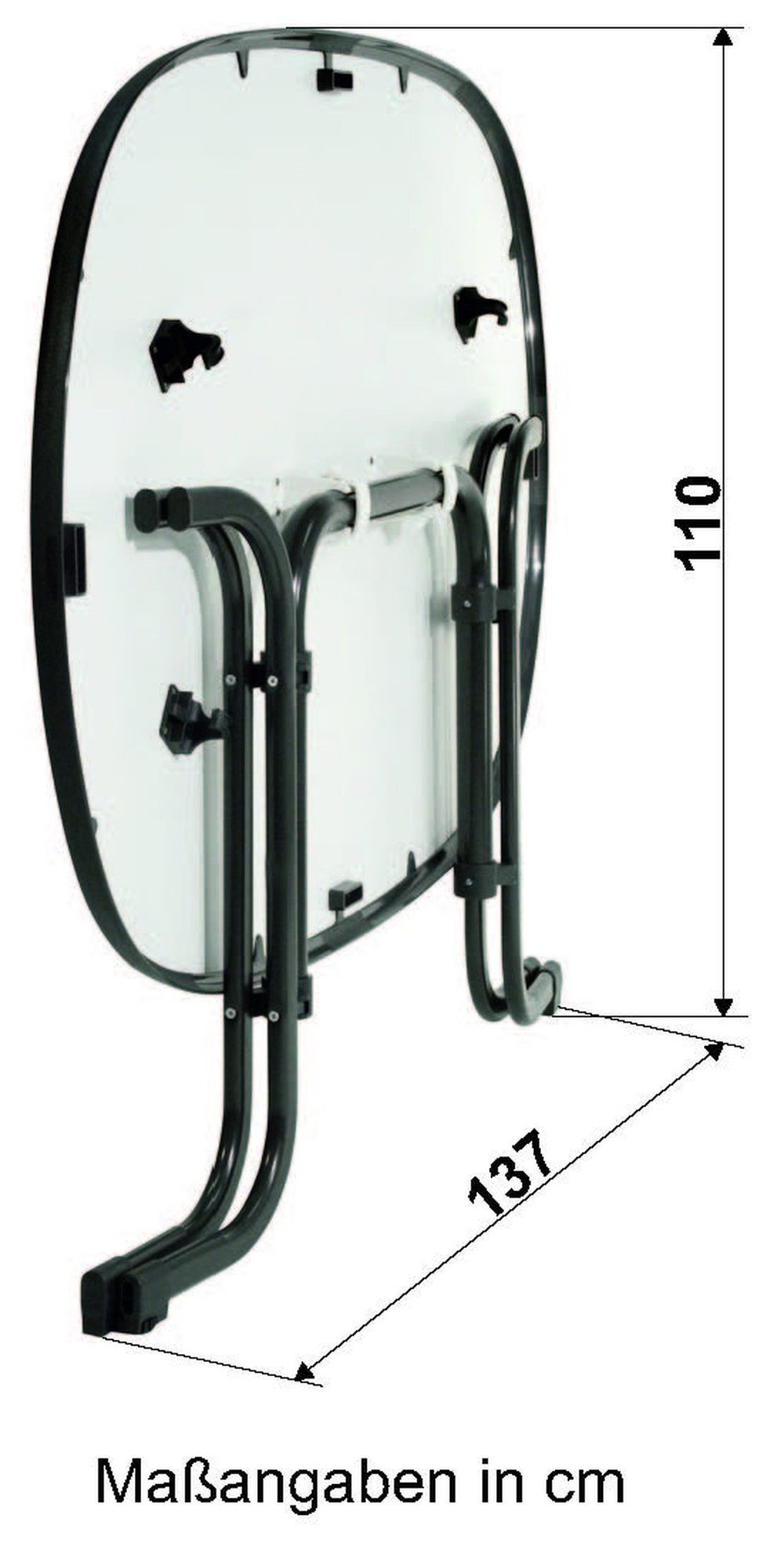 sieger Klapptisch Boulevard, in Mamor weiß, mecalit®-PRO - 138x72x88cm (BxHxT)