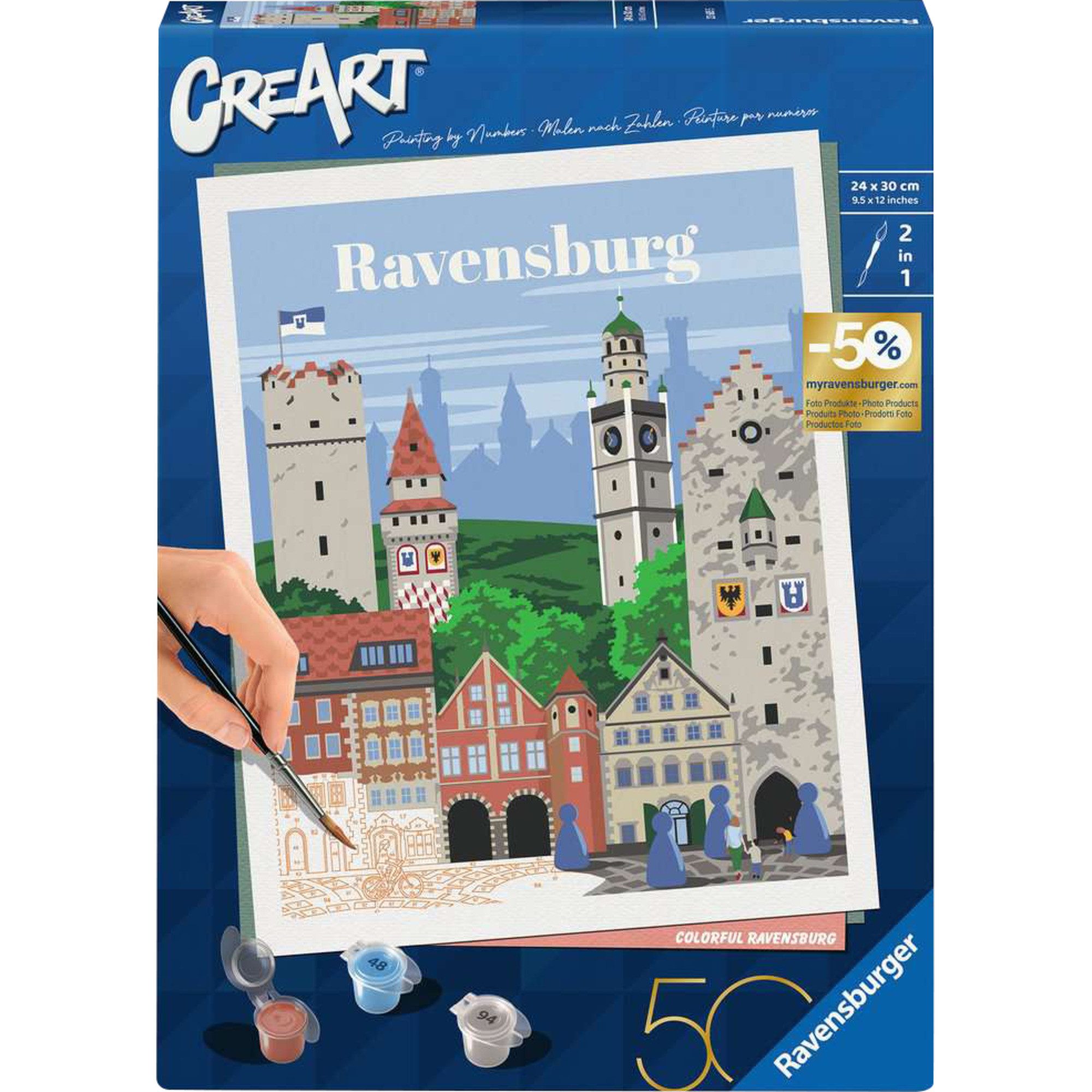 Ravensburger Malvorlage Ravensburger CreArt - Colorful Ravensburg, Malen