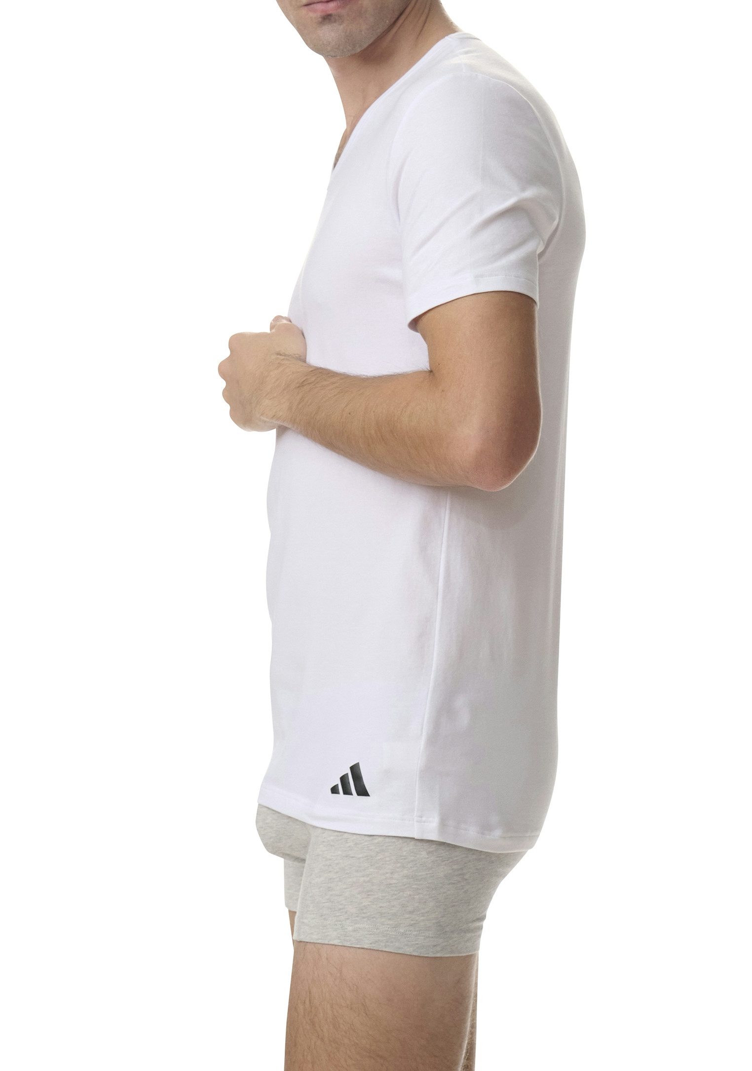 adidas Sportswear T-Shirt Active Flex Cotton (2er Pack) V-Ausschnitt, Kurzarm, bequem, elastisch