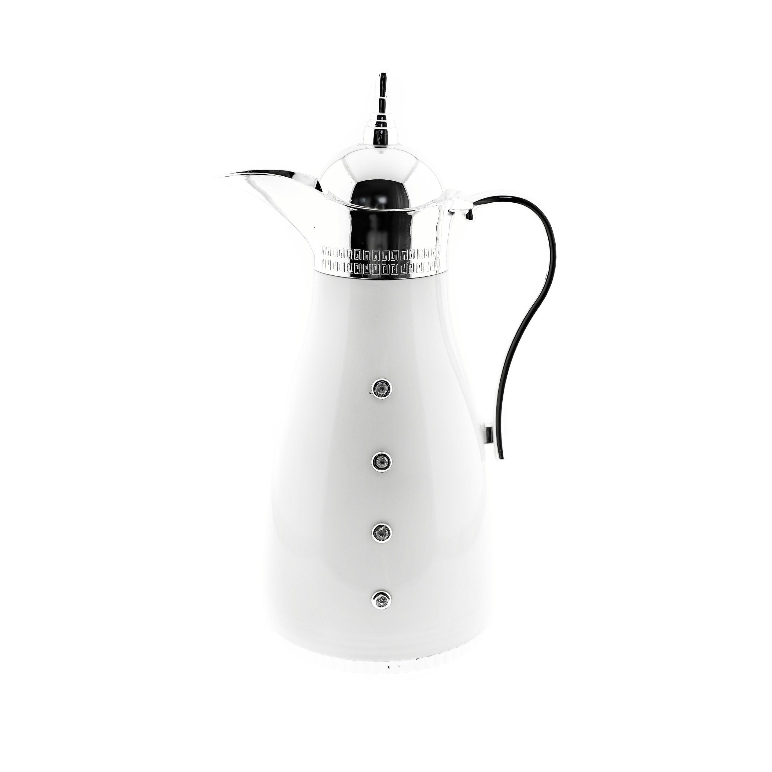 ZELLERFELD Thermobehälter Thermokanne 1L Teekanne Thermosflasche Kaffeekanne Weiß/Silber