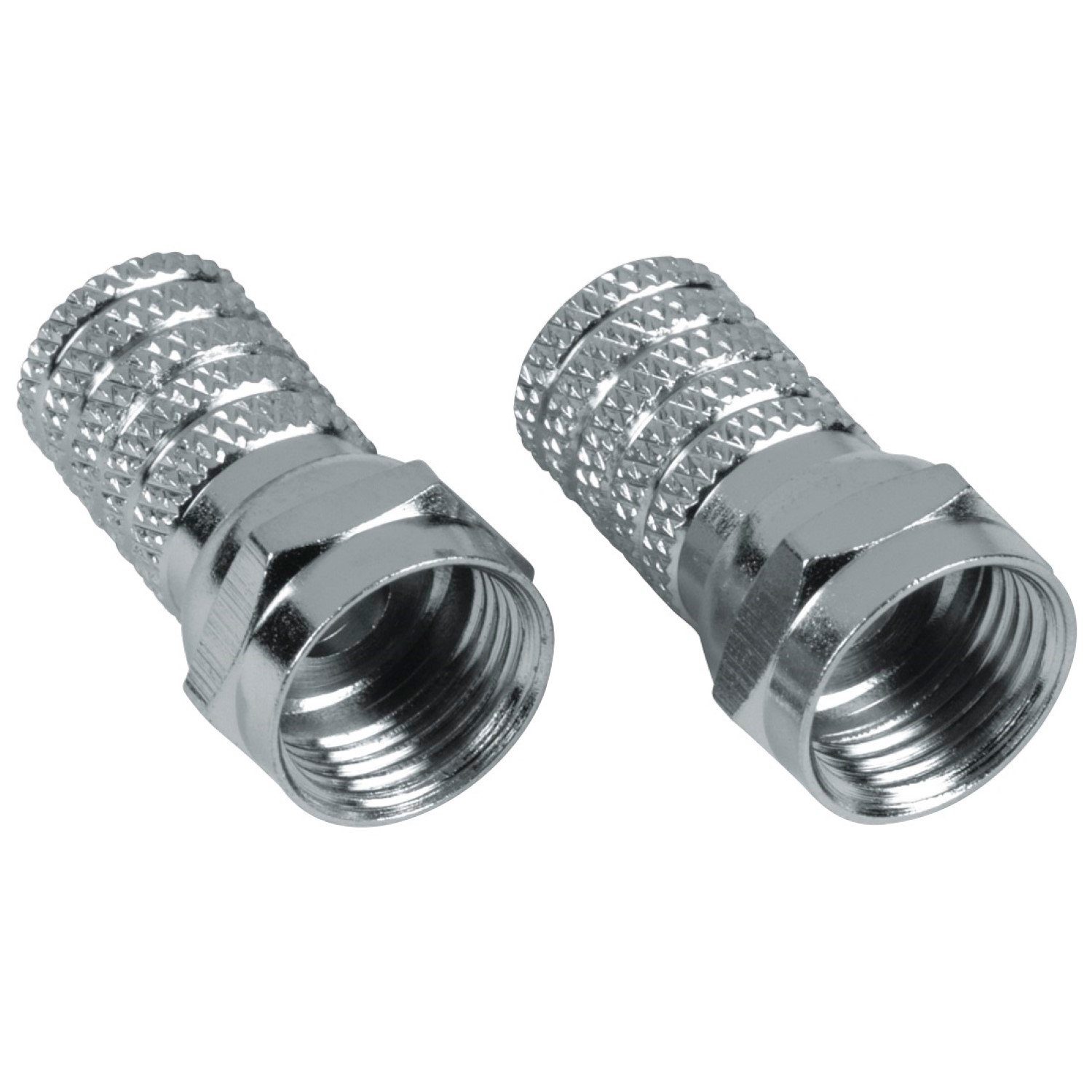 Hama 100x F-Stecker 5,8mm Sat Verbinder DVB-S2 Video-Adapter F-Stecker zu Rohkabel, 1 cm, 100er Pack, schraubbar, passend für Koaxial-Kabel Koax-Kabel