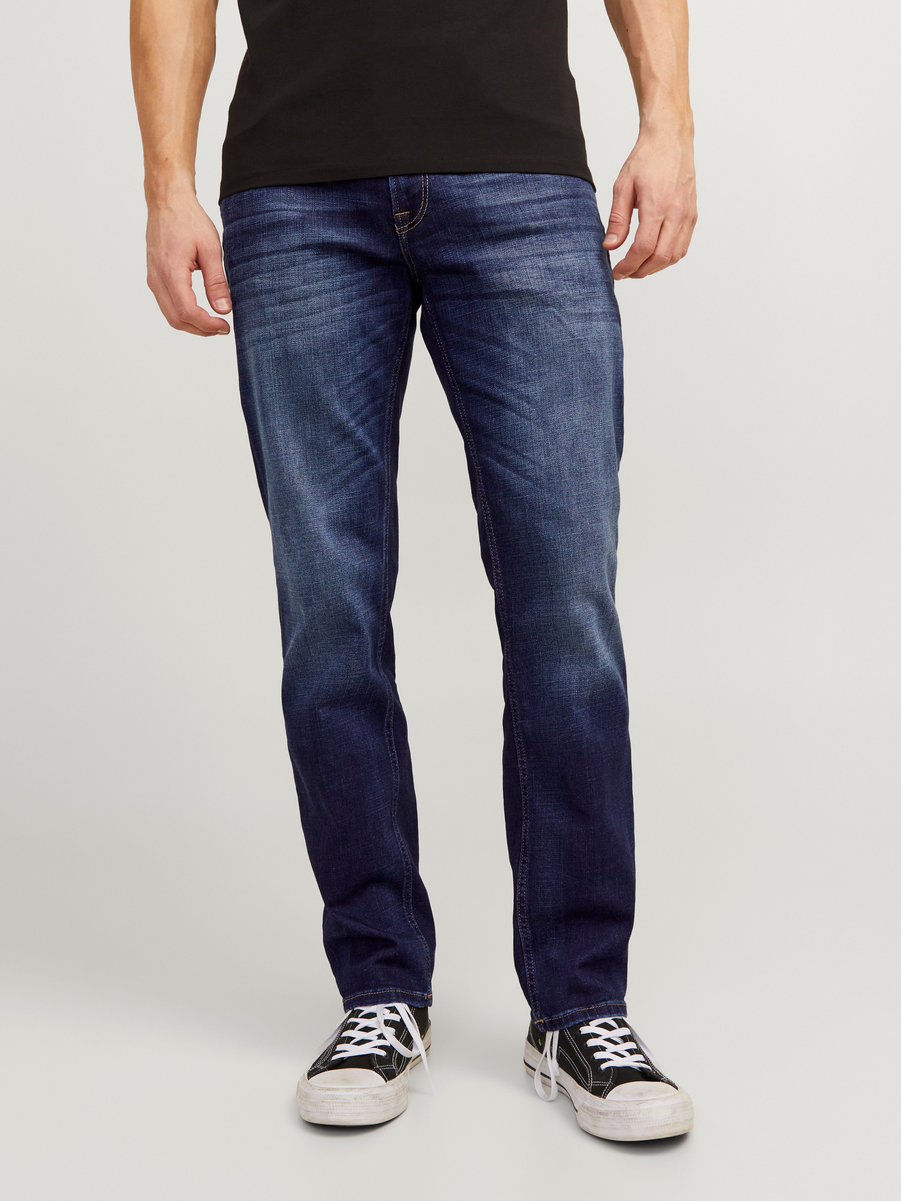 Jack & Jones Regular-fit-Jeans JJICLARK mit Used-Look und Stretch für den Alltag mit Abriebeffekten