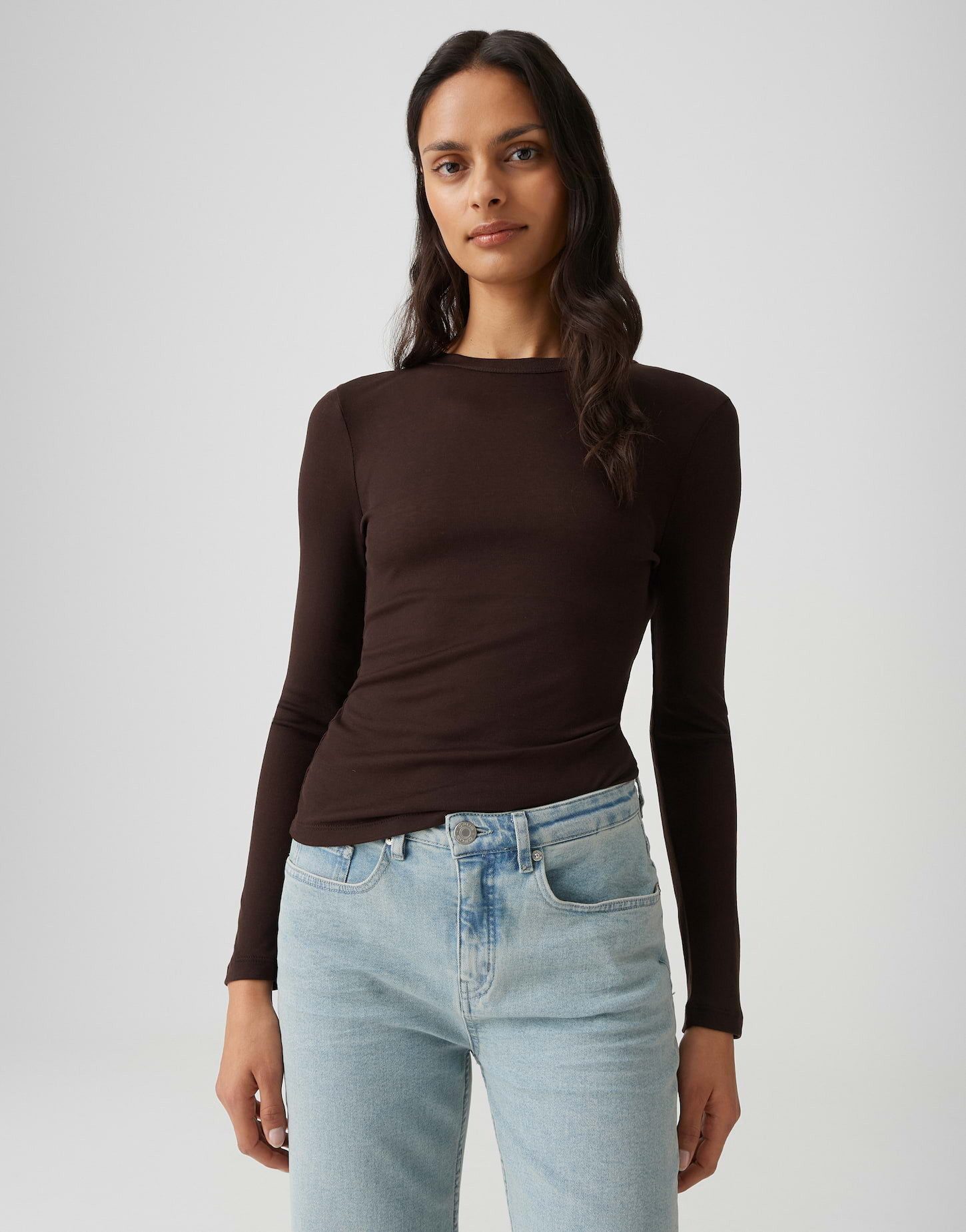 OPUS Longsleeve SEFEMINA Slim im Tencel Wollmix schmale Passform, glatter Griff, wärmend