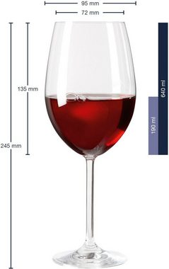 LEONARDO Rotweinglas DAILY, Kristallglas, (Bordeaux) 640 ml, 6-teilig