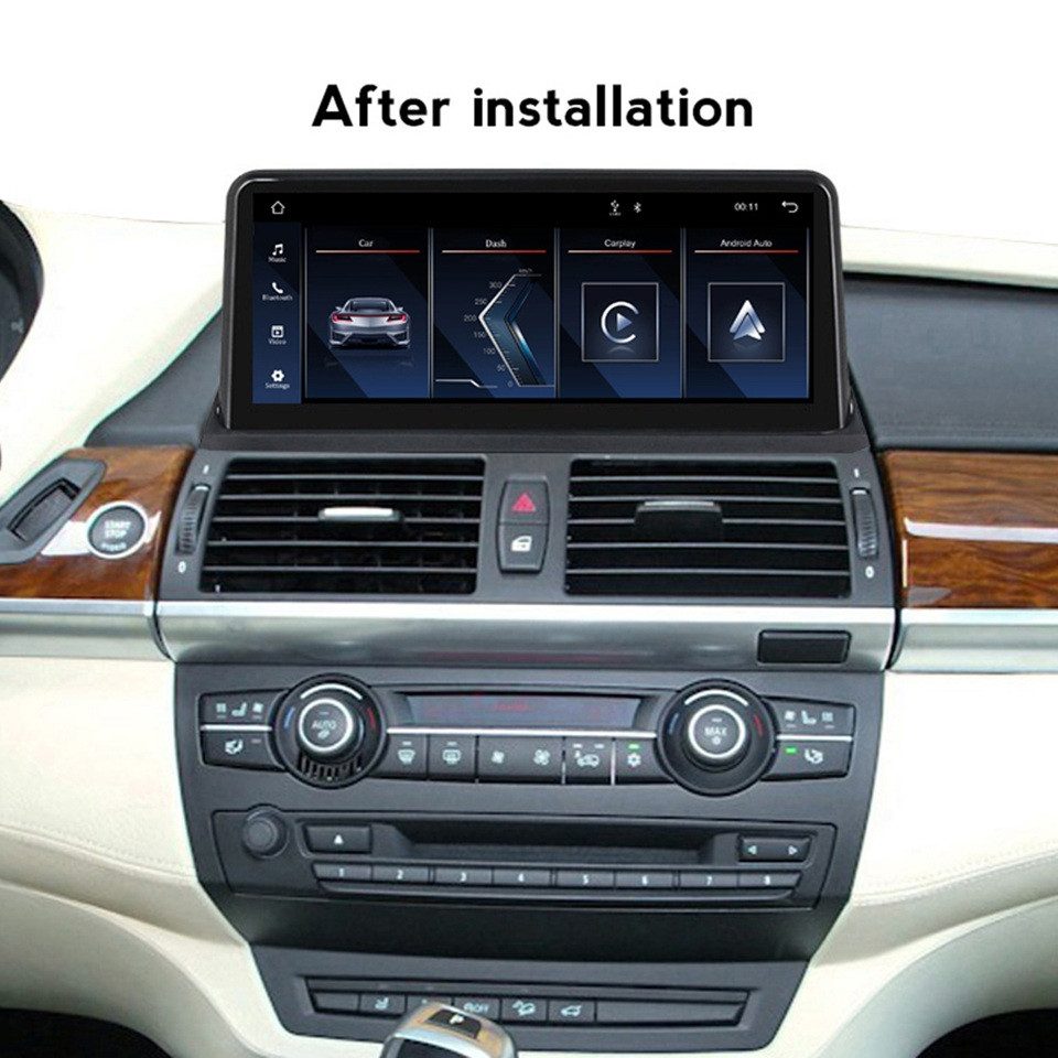 GABITECH Für BMW X5 X6 E70 E71 CIC 10.2" Touchscreen Android GPS Carplay Einbau-Navigationsgerät (Wireless Carplay und Android Auto, Linux System)