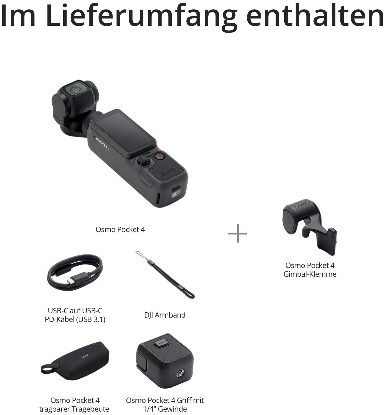 DJI Osmo Pocket 4 Kompaktkamera (37 MP, Bluetooth)