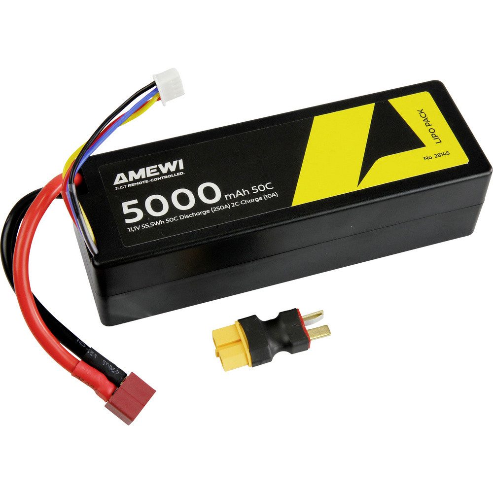 Amewi Amewi Modellbau-Akkupack (LiPo) 11.1 V Hardcase T-Buchse Zellen-Zah Akku 5000 mAh