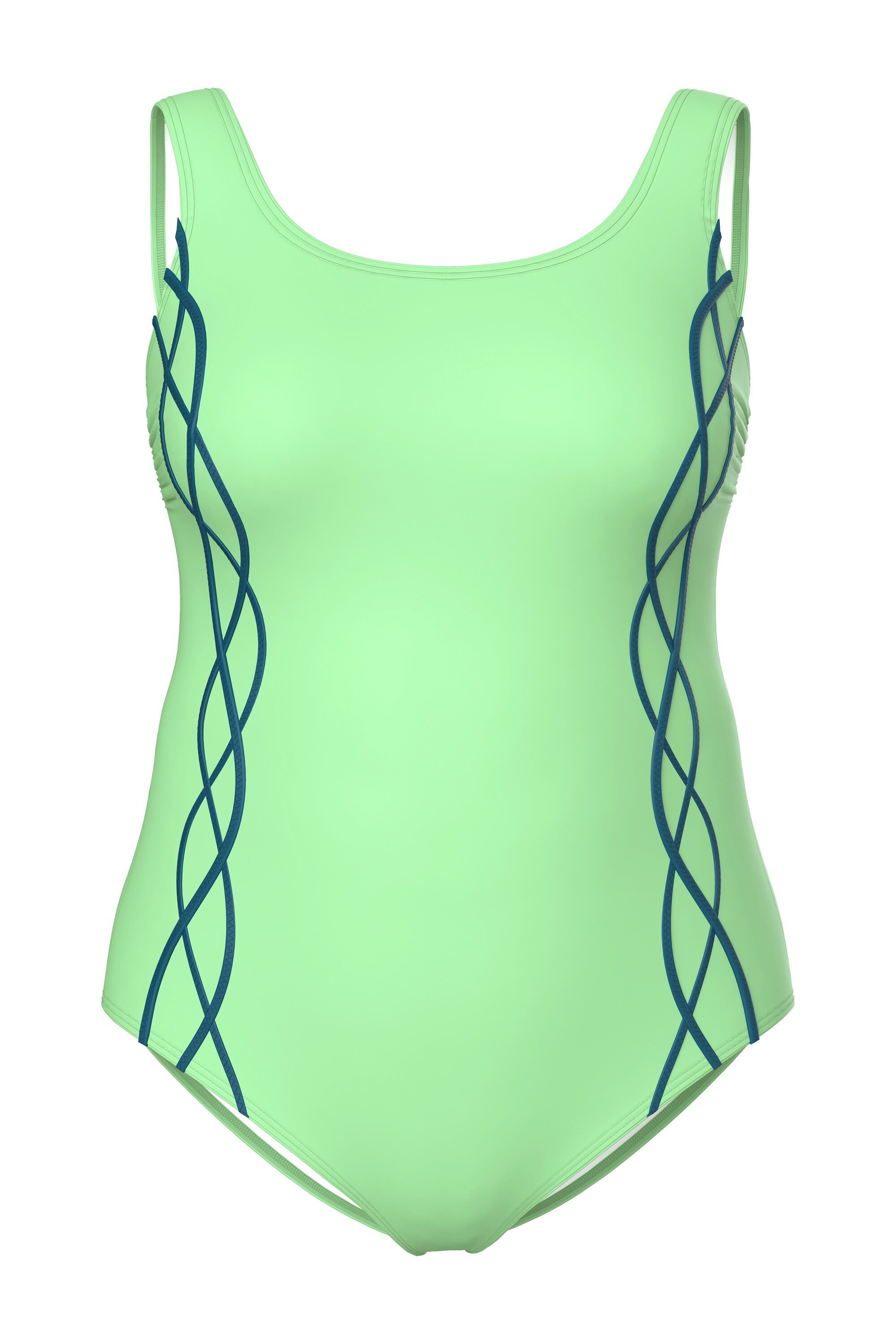 Ulla Popken Badeanzug Badeanzug Pipings Unterbrustband Vorderfutter günstig online kaufen