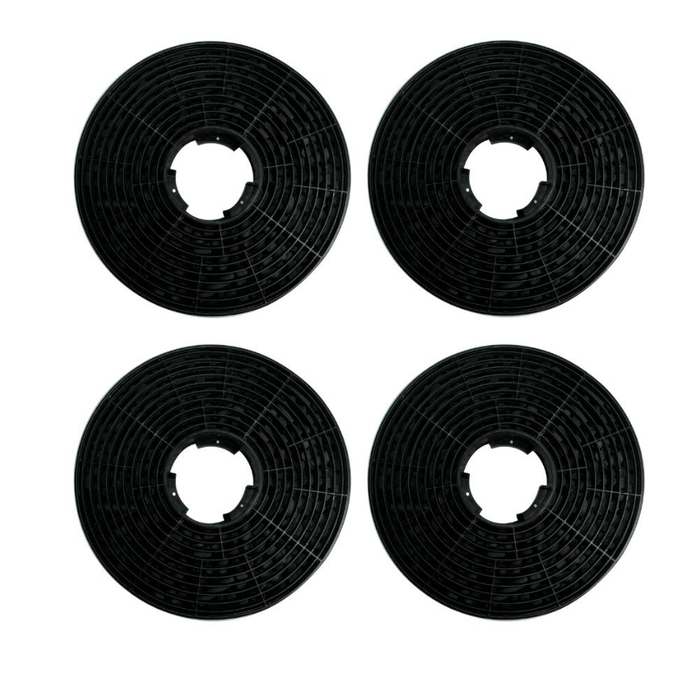 Trade-Shop Aktivkohlefilter 4x passend für PKM 6002-2H 6004T 6090BZ 6091U 8888H 8888U 9004T 9091H, Zubehör für Candy 35602288 49040117 49040890, Hoover 35602288 49040117 KFC6961, Durchmesser: 10,5 cm / Höhe: 2,5 cm / Aufnahmebohrung innen: 3 cm
