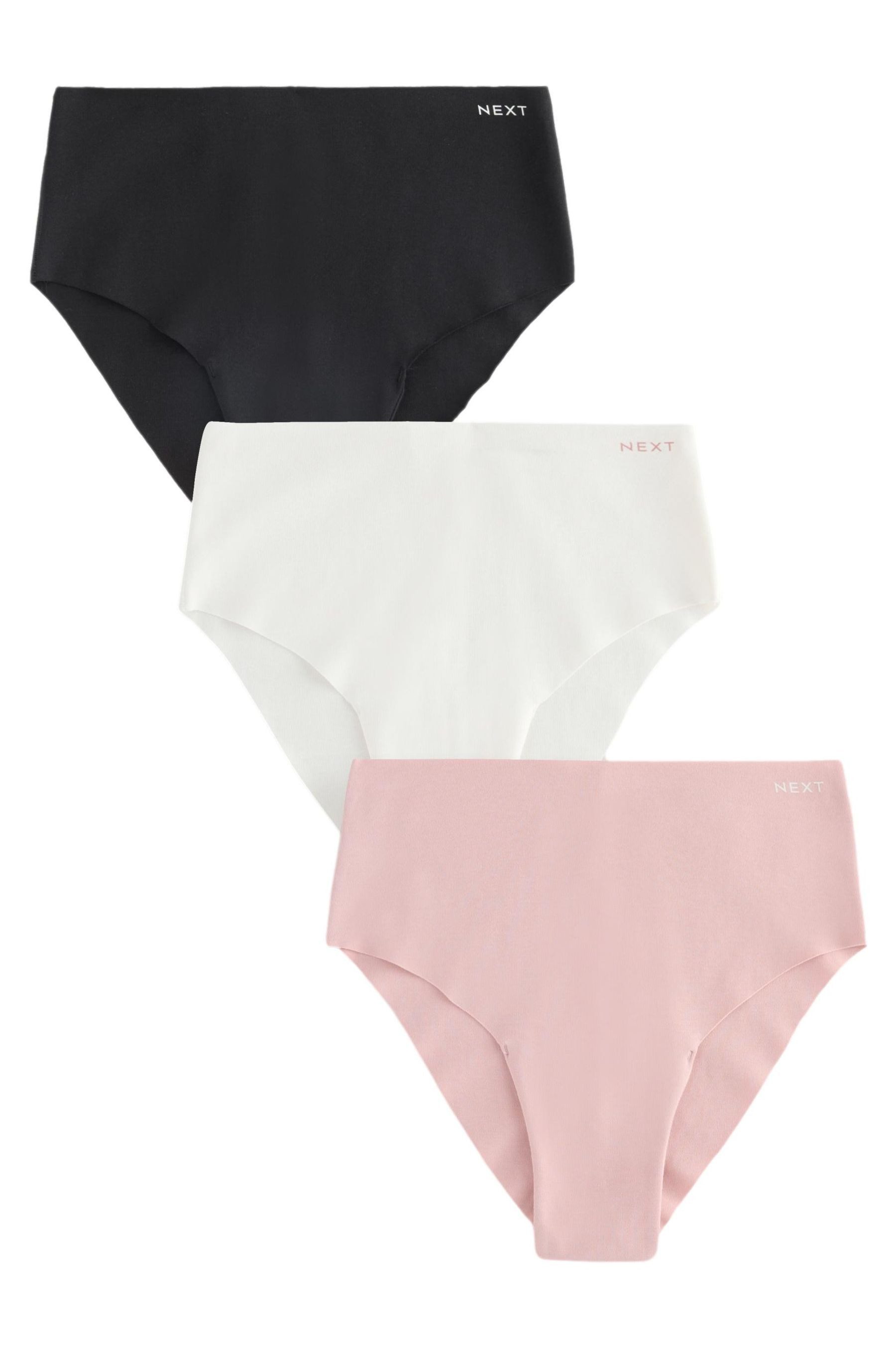 Taillenslip Nahtlose Hochbund-Slips im 3er-Pack, hohes Bein