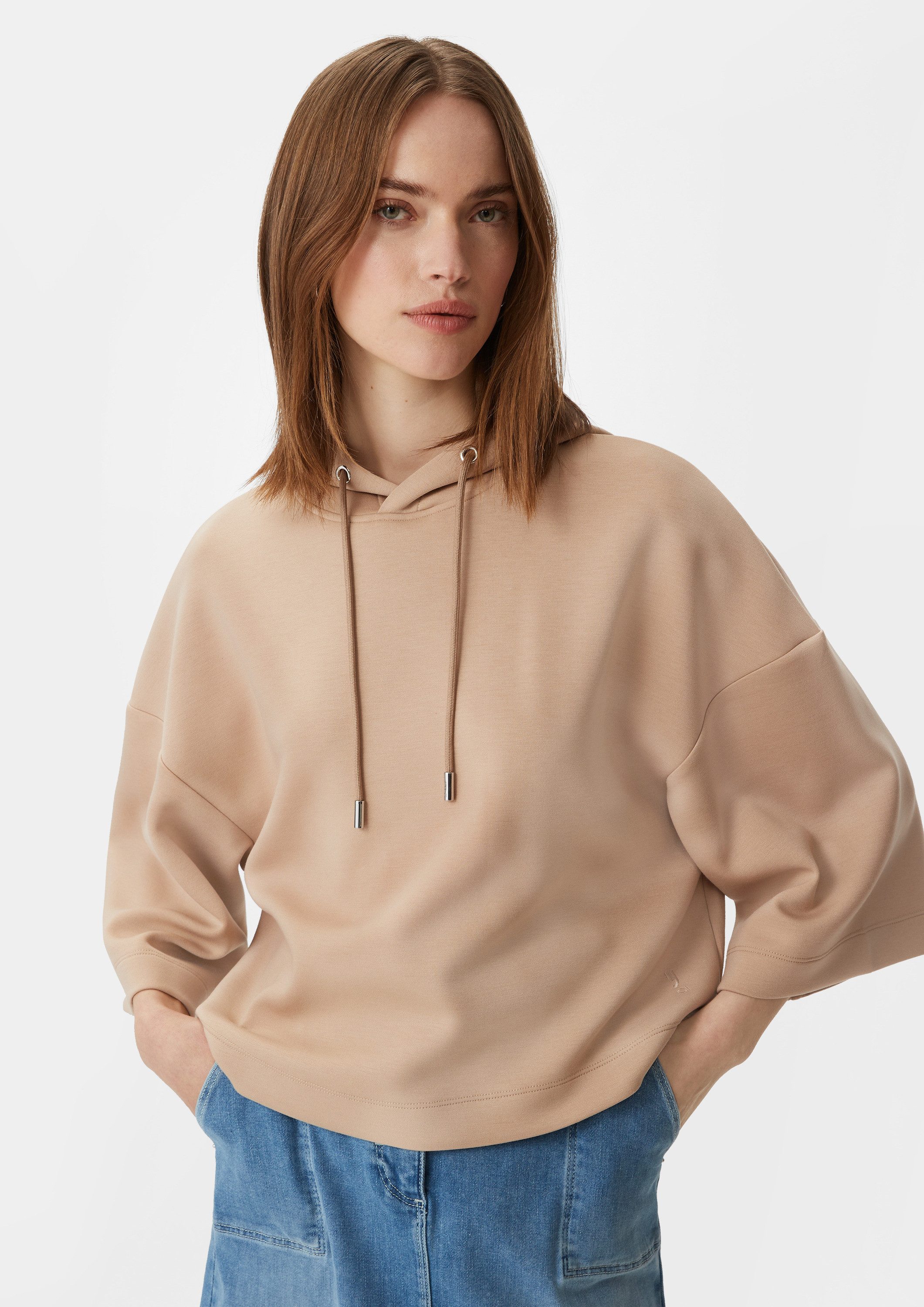 comma 3/4 Arm-Pullover Sweatshirt Hoodie mit weiten Ärmeln günstig online kaufen