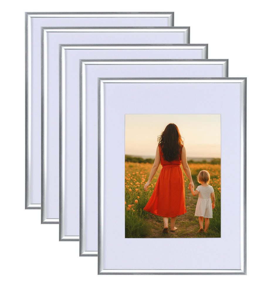 Bilderrahmen 3er 5er Set New Lifestyle Kunststoff Bilderrahmen mit Passepartout & K