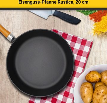 Krüger Bratpfanne Einsenguss Pfanne RUSTICA, 20 cm, Gusseisen (1-tlg), für Induktions-Kochfelder geeignet