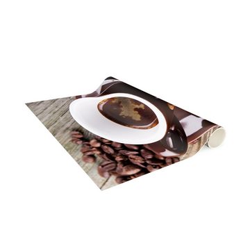 Läufer Teppich Vinyl Küchenmatte Küche Kaffee lang modern funktional, Bilderdepot24, Läufer - braun glatt