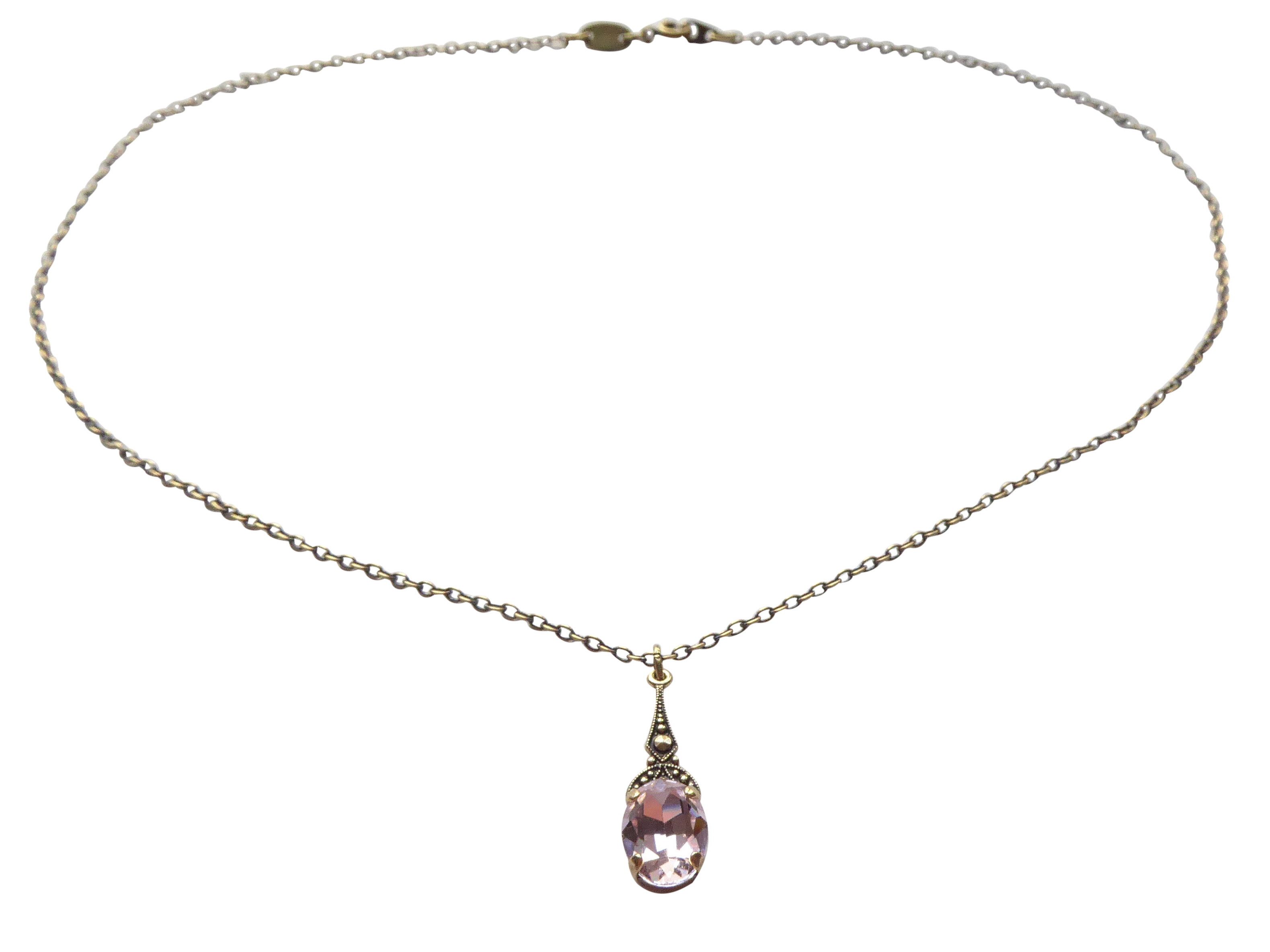 Mugello Gliederkette Bea Kette rosa retro Geschenk Jugendstil Belle Epoque, Handgefertigter Modeschmuck, made in Germany