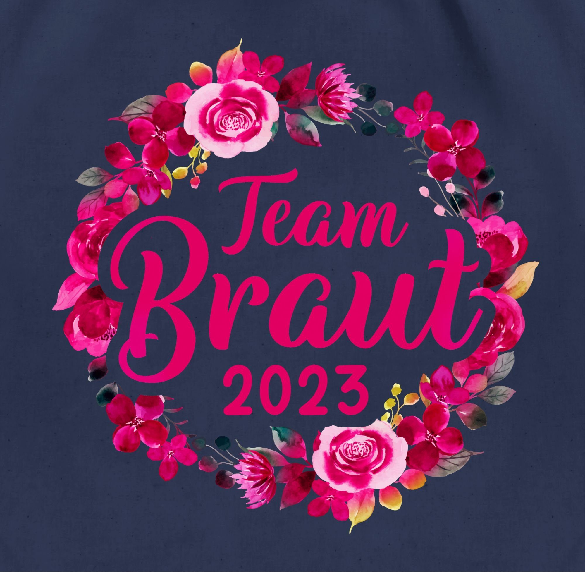 2023 Blau Turnbeutel Navy Frauen Junggesellenabschied Shirtracer Team 03 Braut JGA Crew, Braut