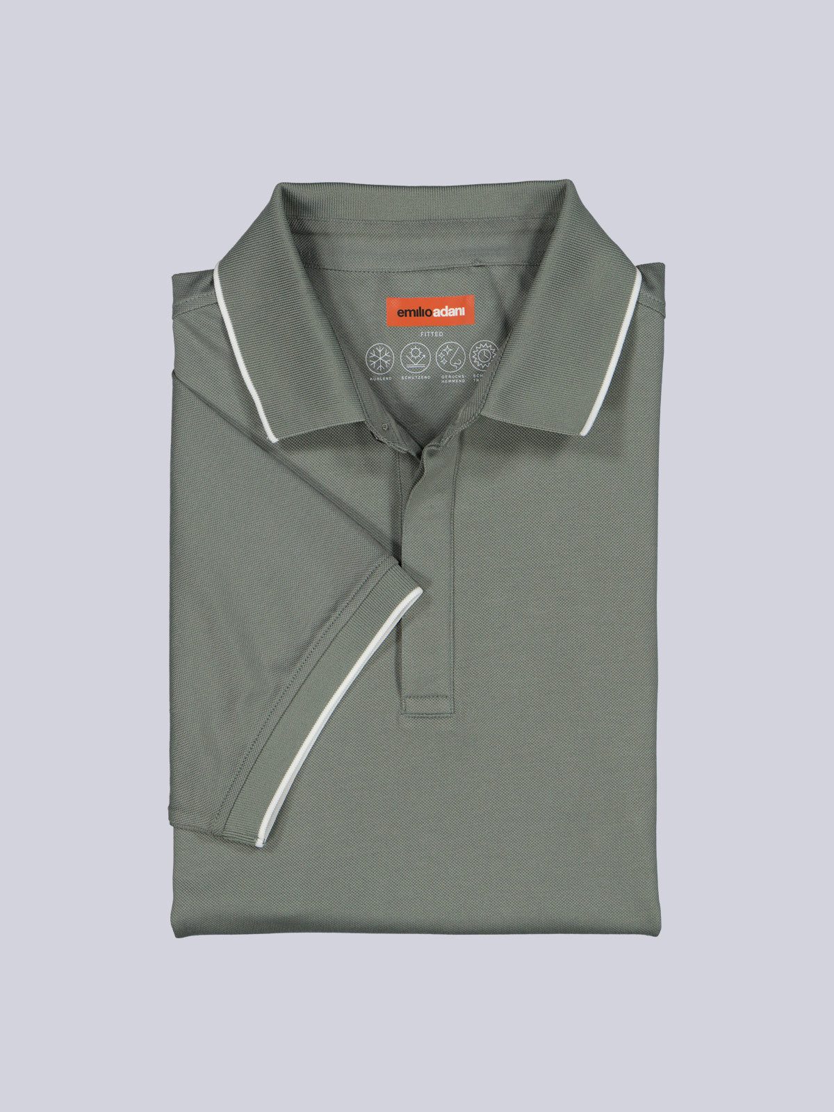 emilio adani Poloshirt Herren Poloshirt aus Funktionsware, Oliv