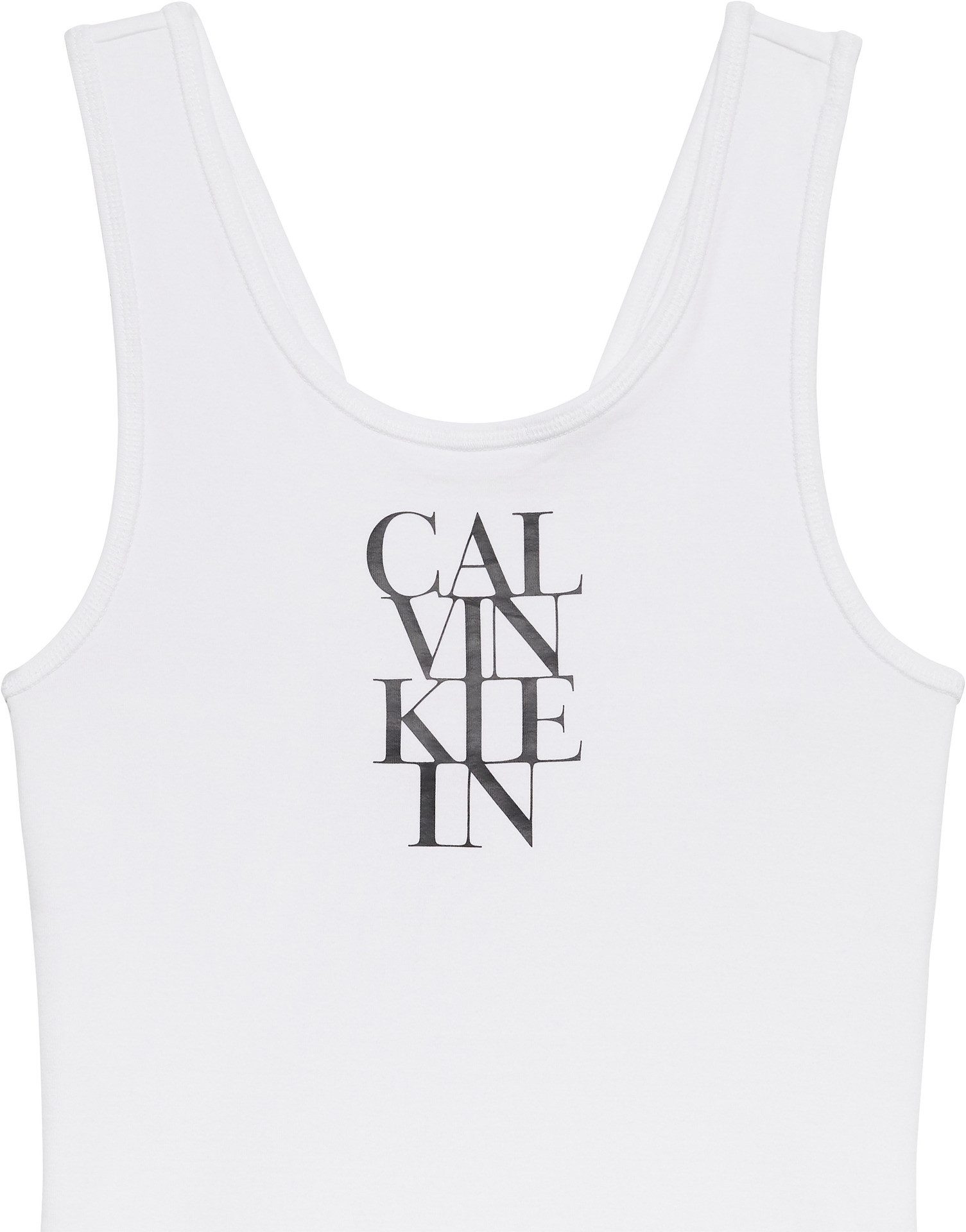Calvin Klein Jeans Tanktop SL COTTON RIB SOLID TANK Mit tiefem Rundhalsausschnitt