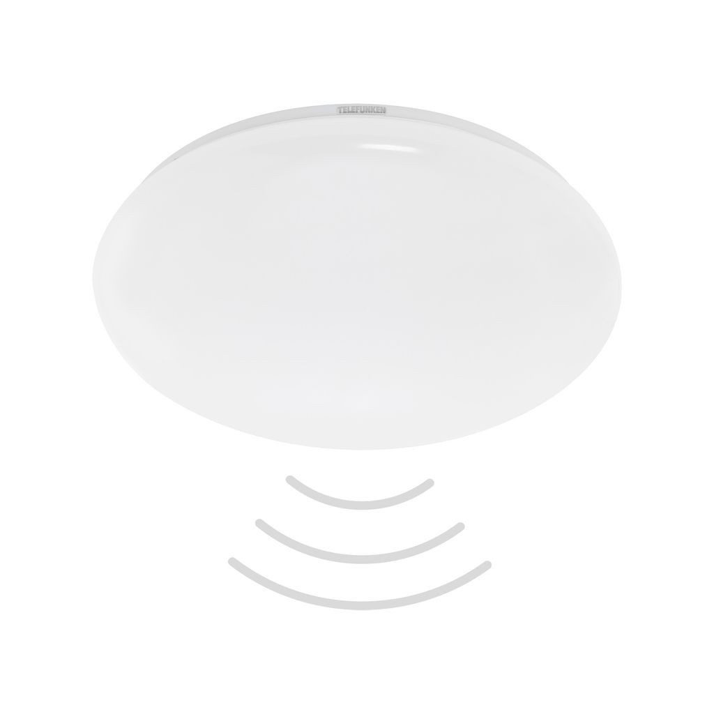 Telefunken LED Deckenleuchte 601306TF, Leuchtdauer einstellbar, LED fest integriert, 2700K - Extra-Warmweiß, Deckenleuchte Sensor 20W 2000lm 4000K Ø 40cm